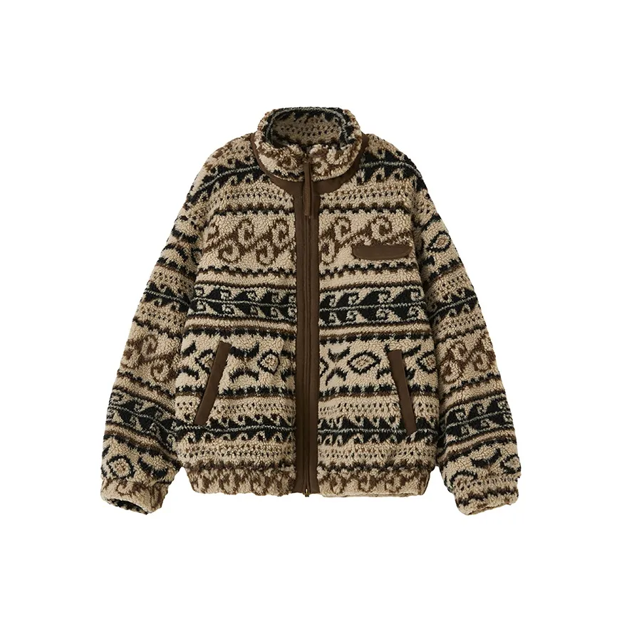 WULISHAONIAN Куртка Унисекс Бежевый Кофейный