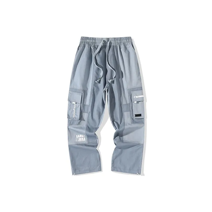 LAMLICKA Straight Casual Pants Unisex Blue