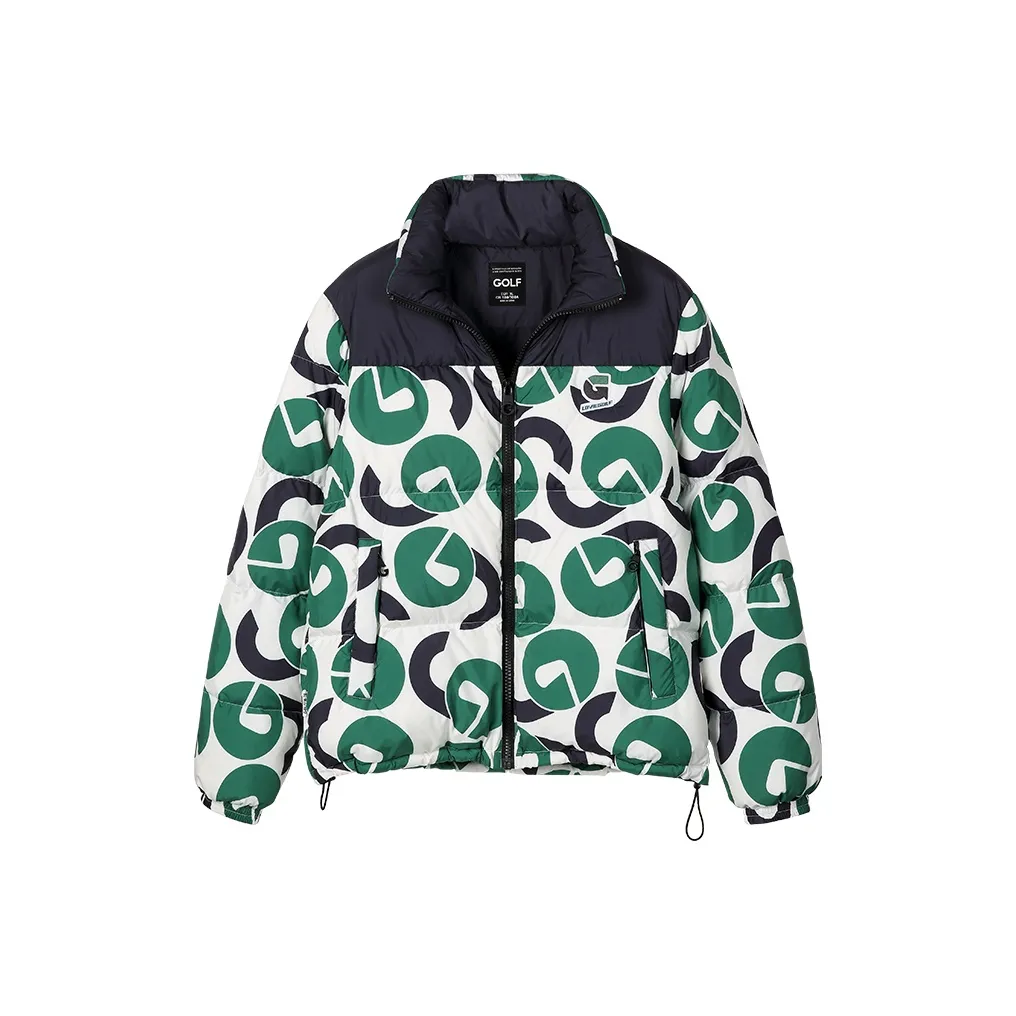 GOLF Пуховик Мужской Белый Зеленый