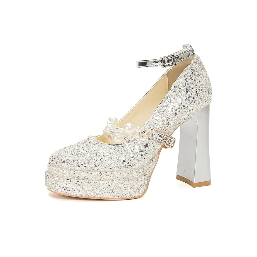 Zubumei Грубый каблук Мэри Джейн Женские туфли