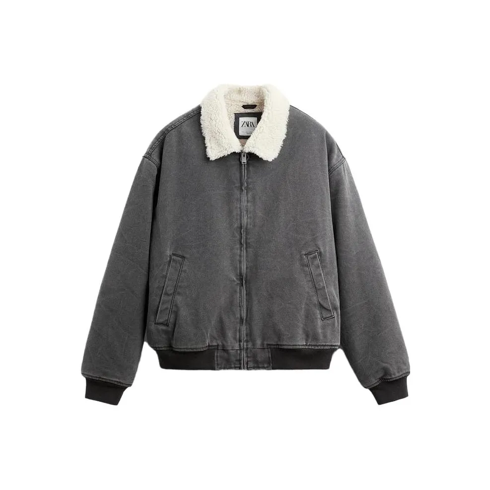 ZARA Jackets Coats Men's Zebra Print Gray