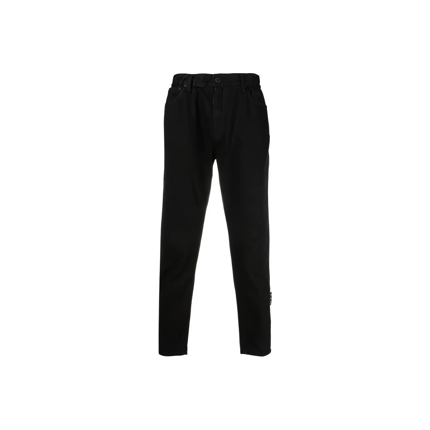 OFF WHITE High Rise Cropped Straight Leg Jeans