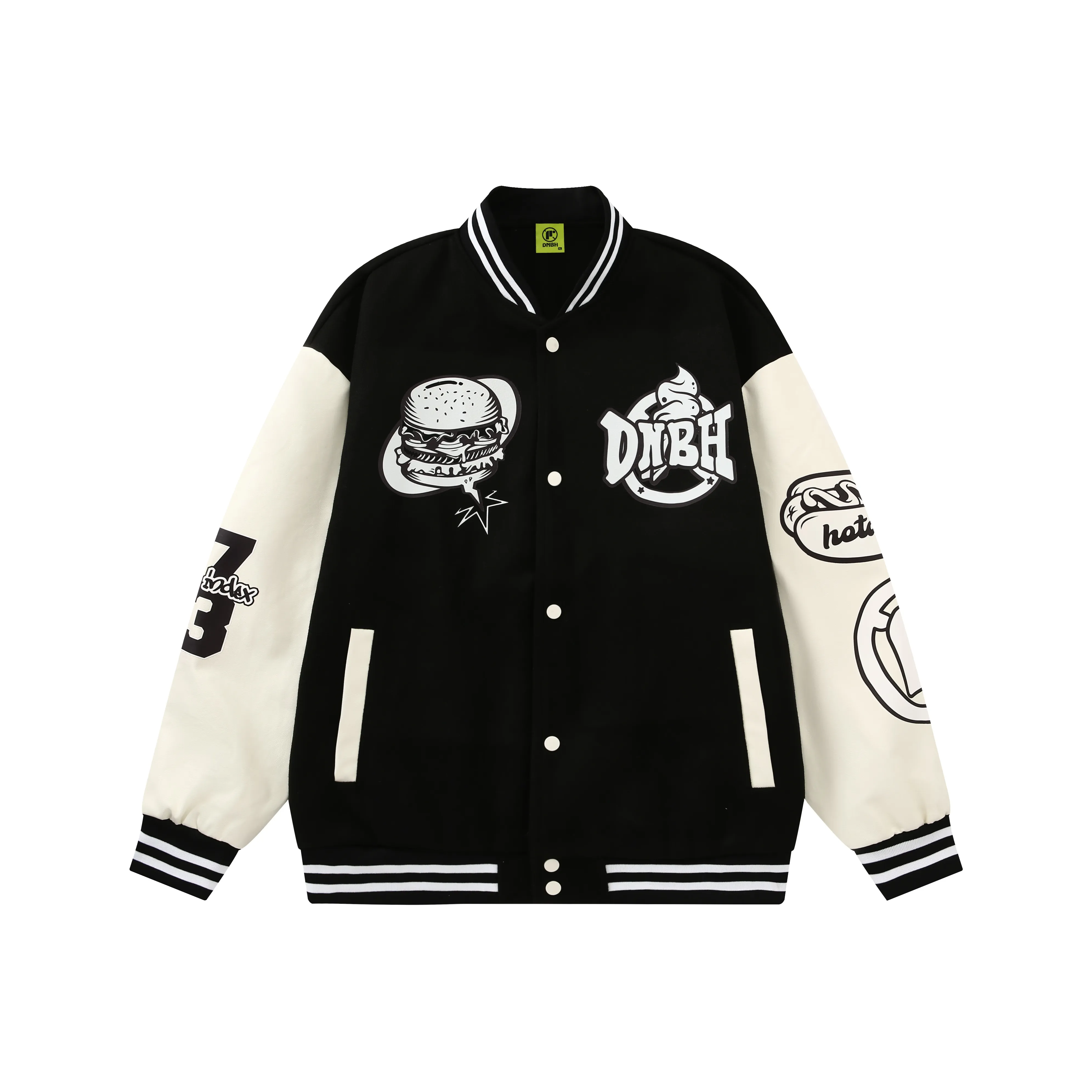 DNBH Single Breasted Jackets & Coats, Sweatshirt Two Piece Set, Baseball Jacket Unisex
