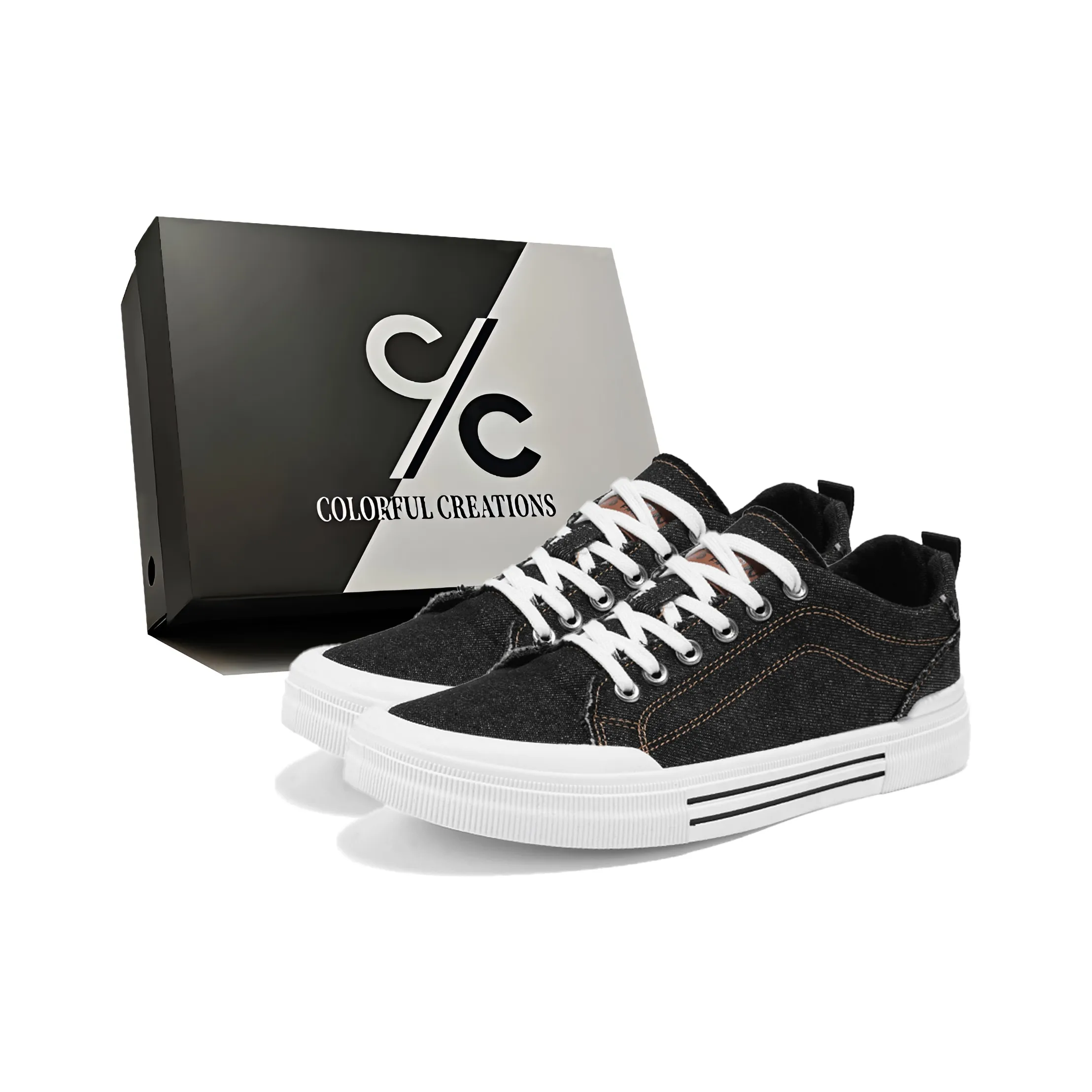 Colorful Creations Height Increasing, Abrasion Resistant, Lightweight, And Breathable Low Top Canvas Shoes Men's Box