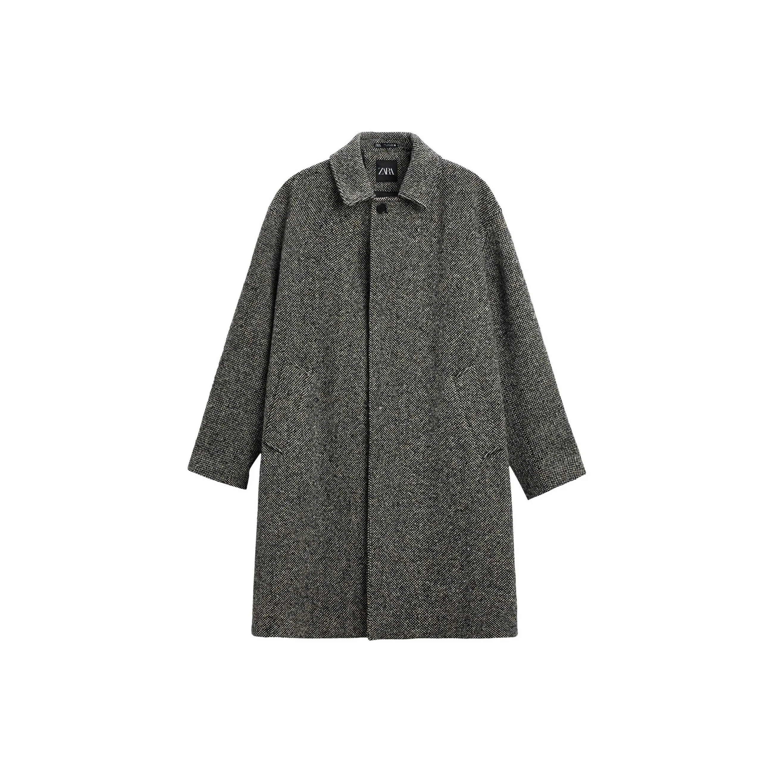 ZARA Collaboration Черное Белое Мужское Пальто