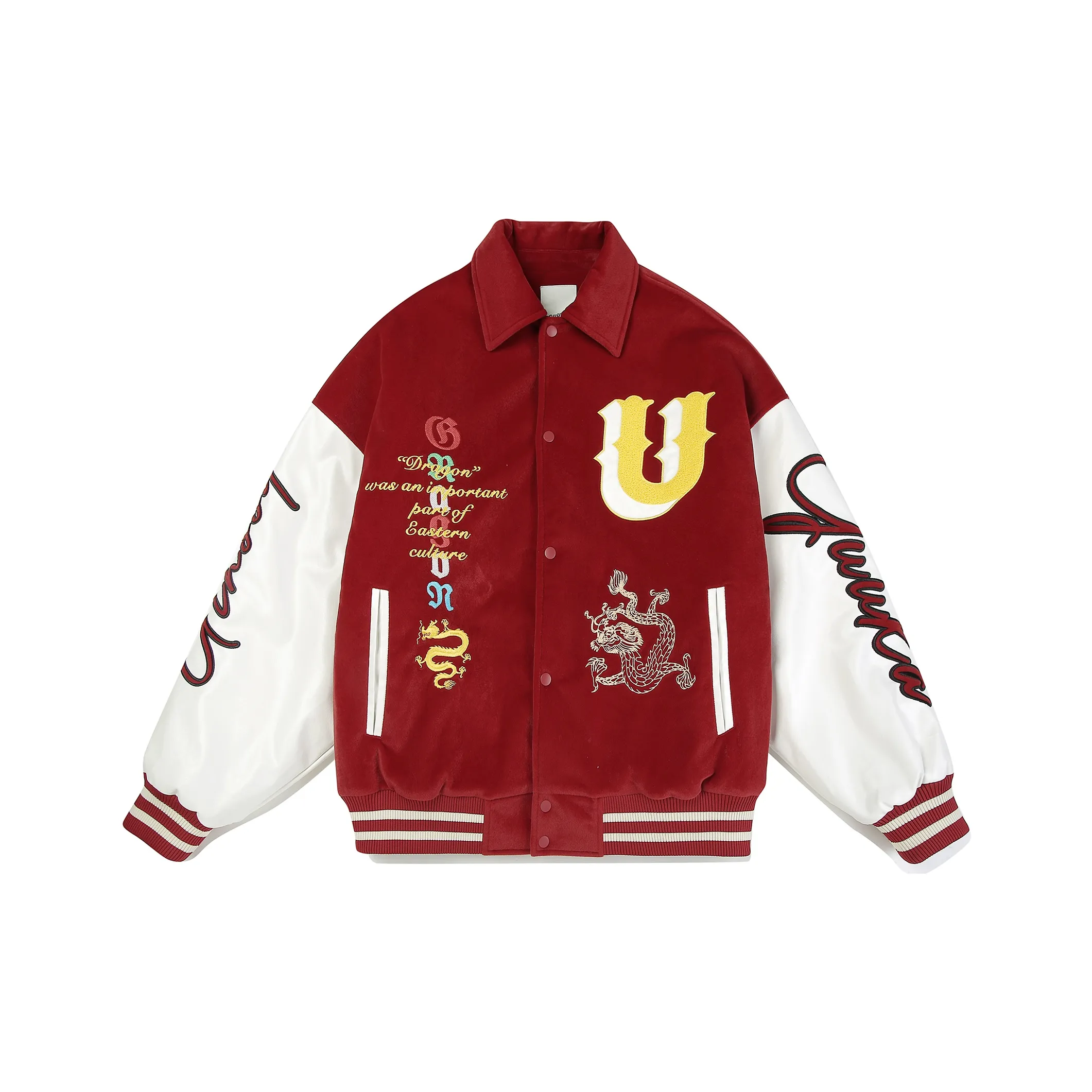 Guuka Year Of The Dragon Series Baseball Jacket Unisex Red