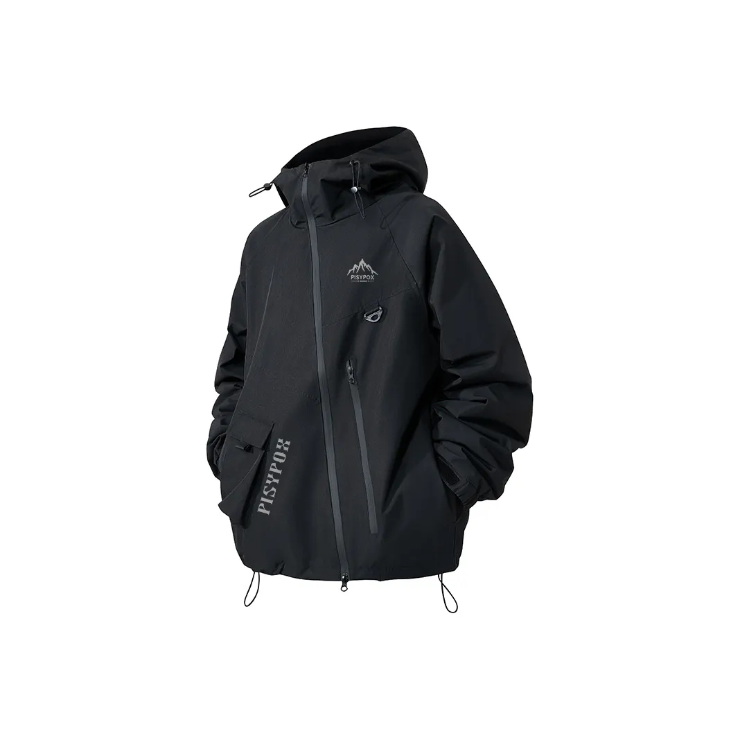 PISYPOX Diagonal Zipper Waterproof Windproof And Abrasion-resistant Windbreaker Unisex PISYPOX Диагональная молния водонепроницаемый ветрозащитный и устойчивый к истиранию ветровка унисекс