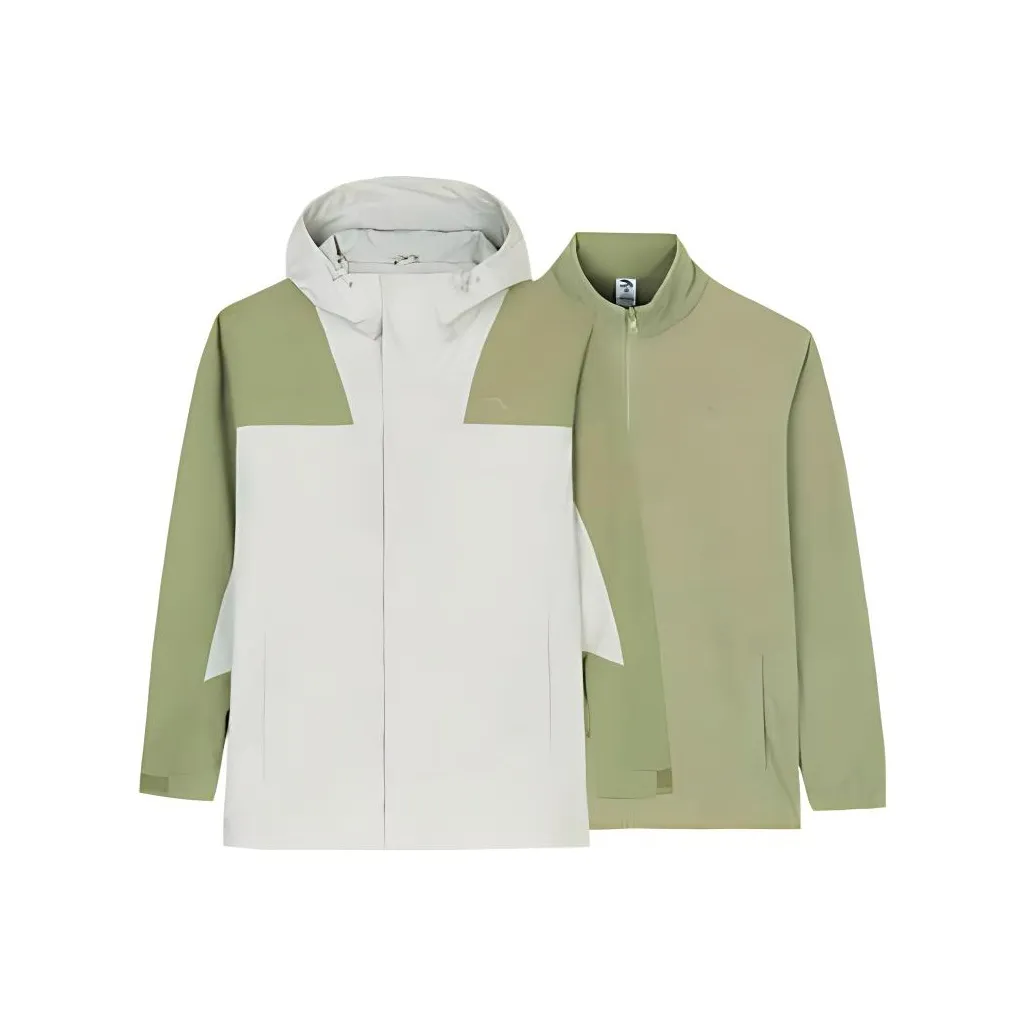 Anta Variety Training Collection Warm Water-Repellent Windbreaker Jacket Men's Light Pea Green/Muddy Sandy Gray
