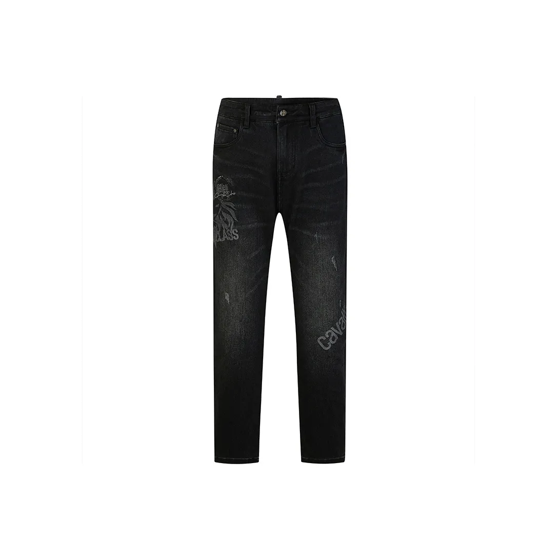 Cavalli Class Straight Fit Jeans Men's Black