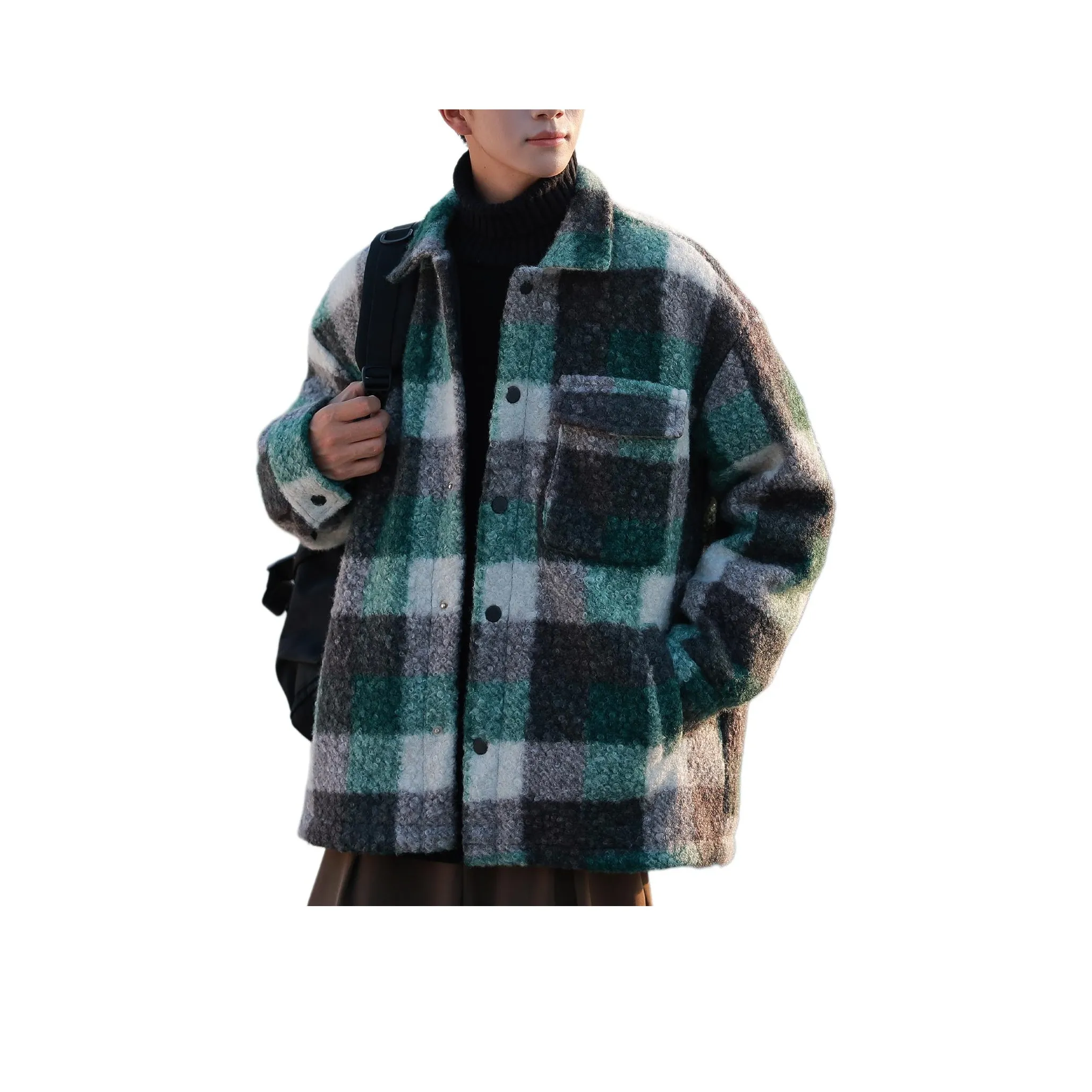 RAP PANDA Вельвет Feel Пальто Унисекс Горох Зеленый