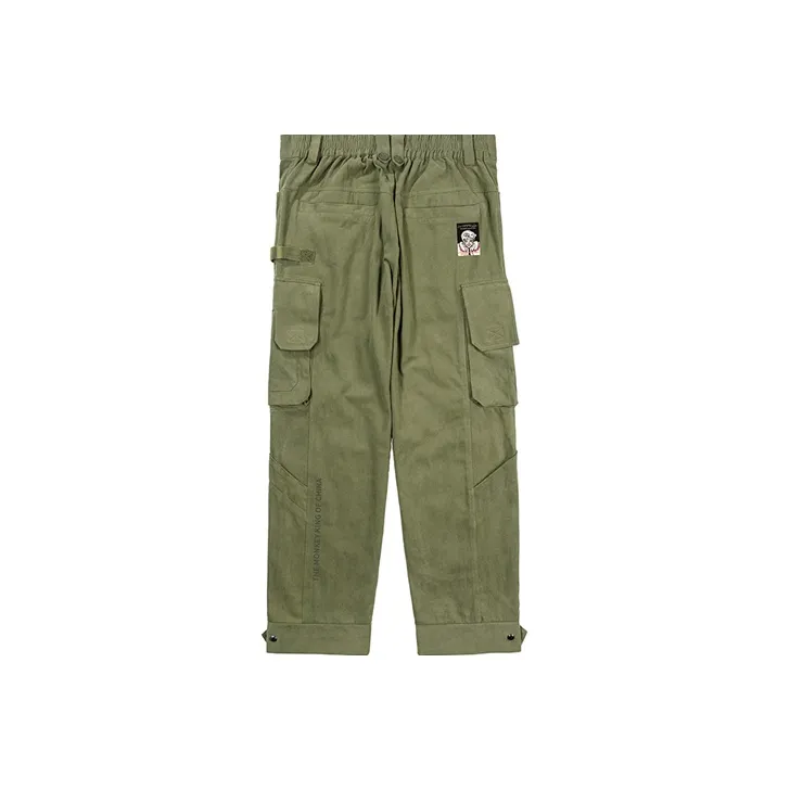 WOOKONG Карго Брюки Повседневные Брюки Мужские Армейский Зеленый