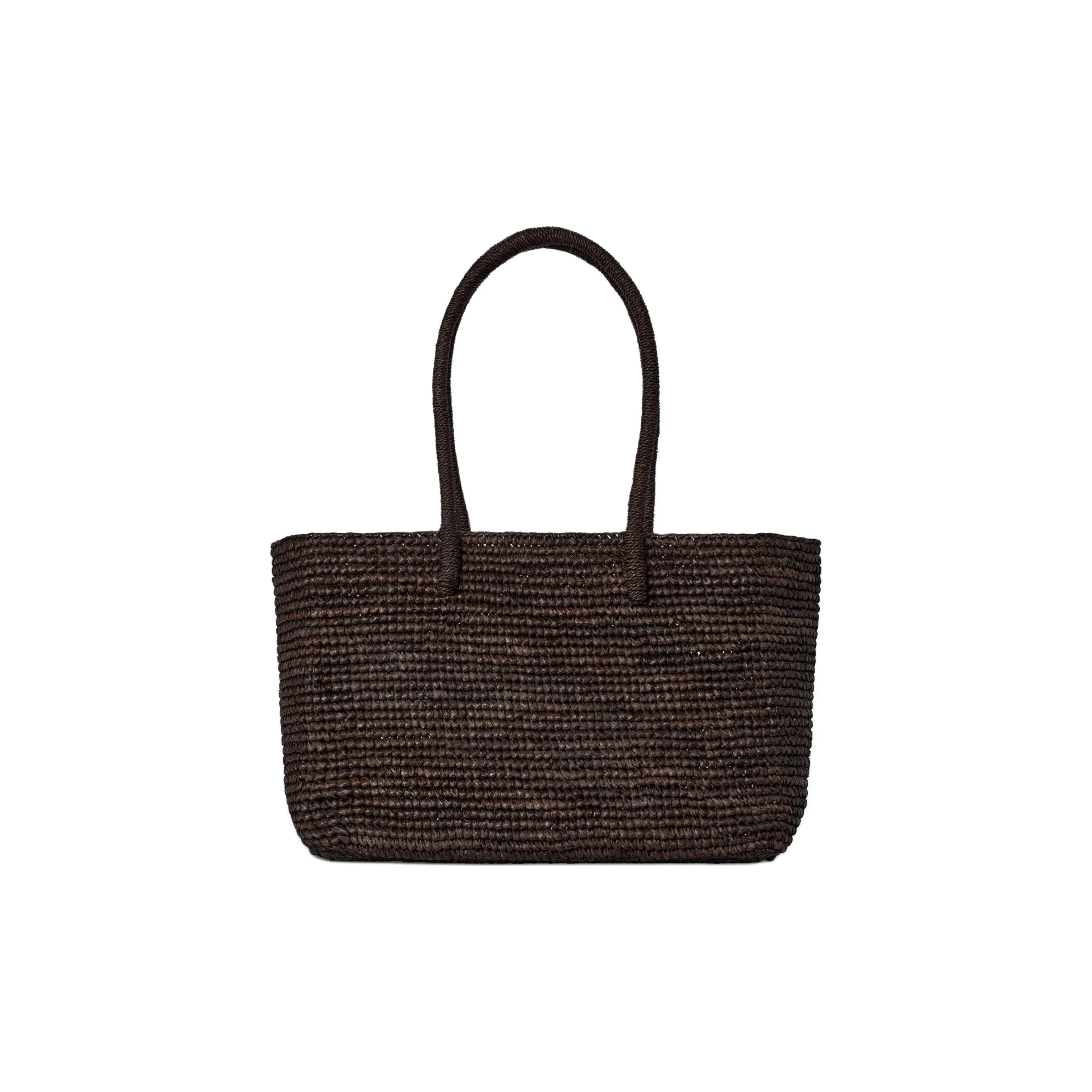 COS Соломенная плетеная сумка-тоут сумка для покупок мини-сумка женская темно-коричневая