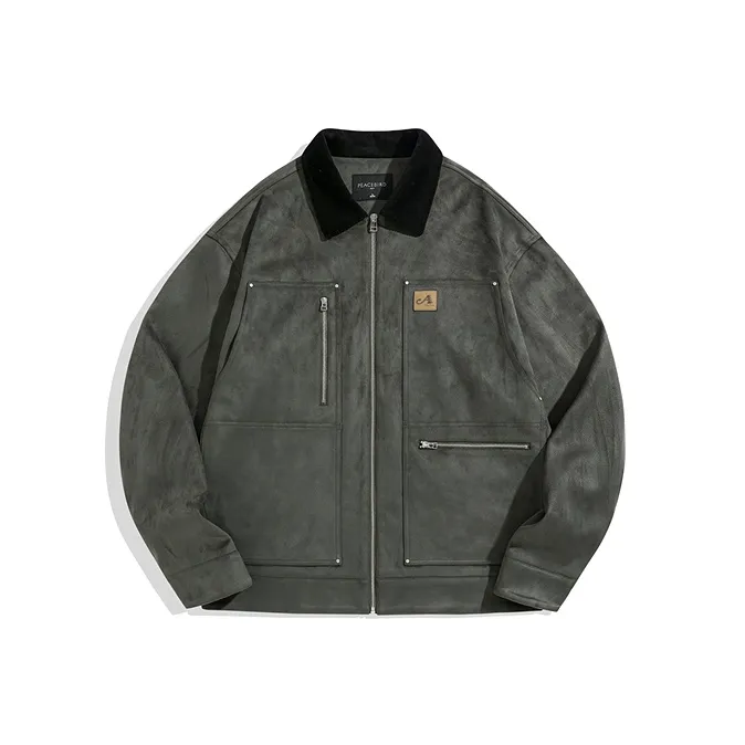 PEACEBIRD MEN Осенний Цветовой блок Отложной воротник Куртка Повседневный Пальто Мужской