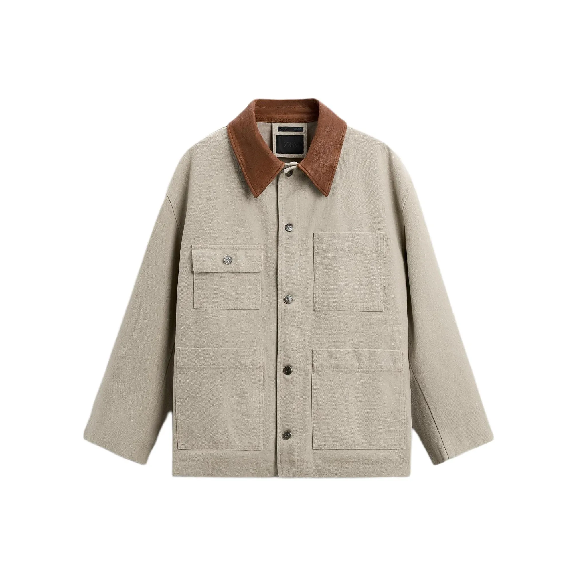 ZARA Jackets Men's Beige