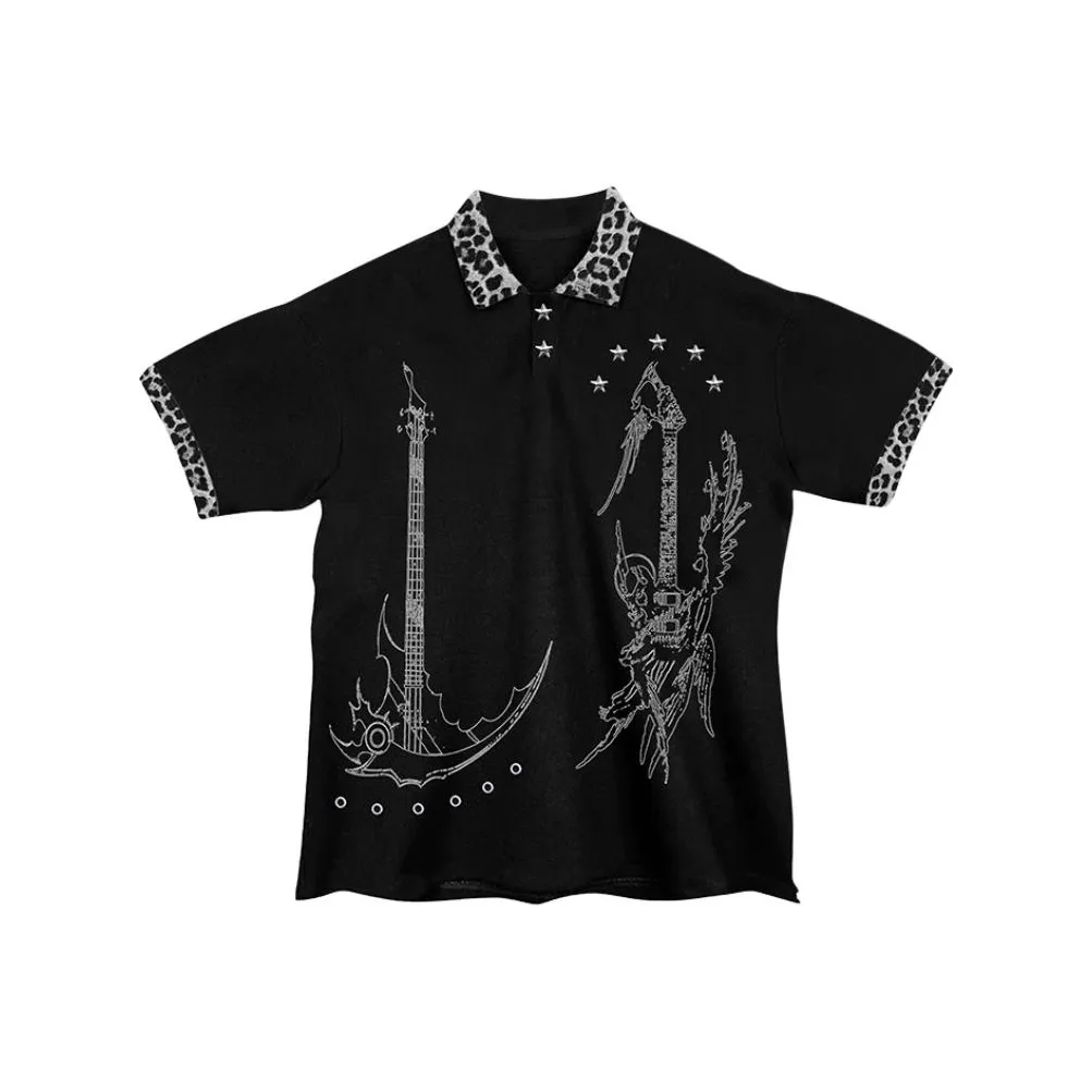 PAIKI Черное унисекс-поло