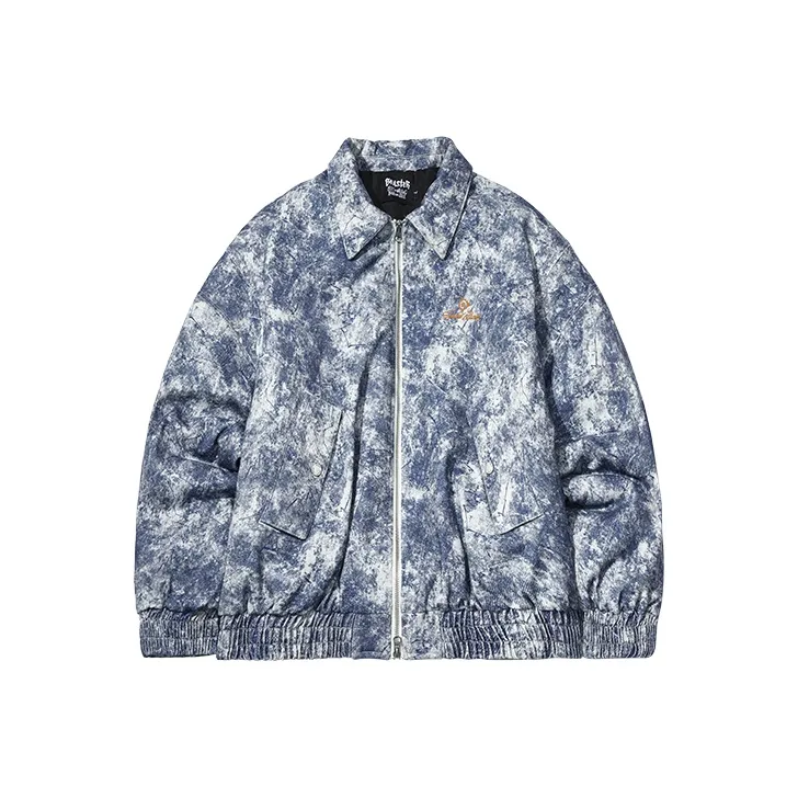 BEASTER Хлопковый пуховик унисекс синий-фиолетовый