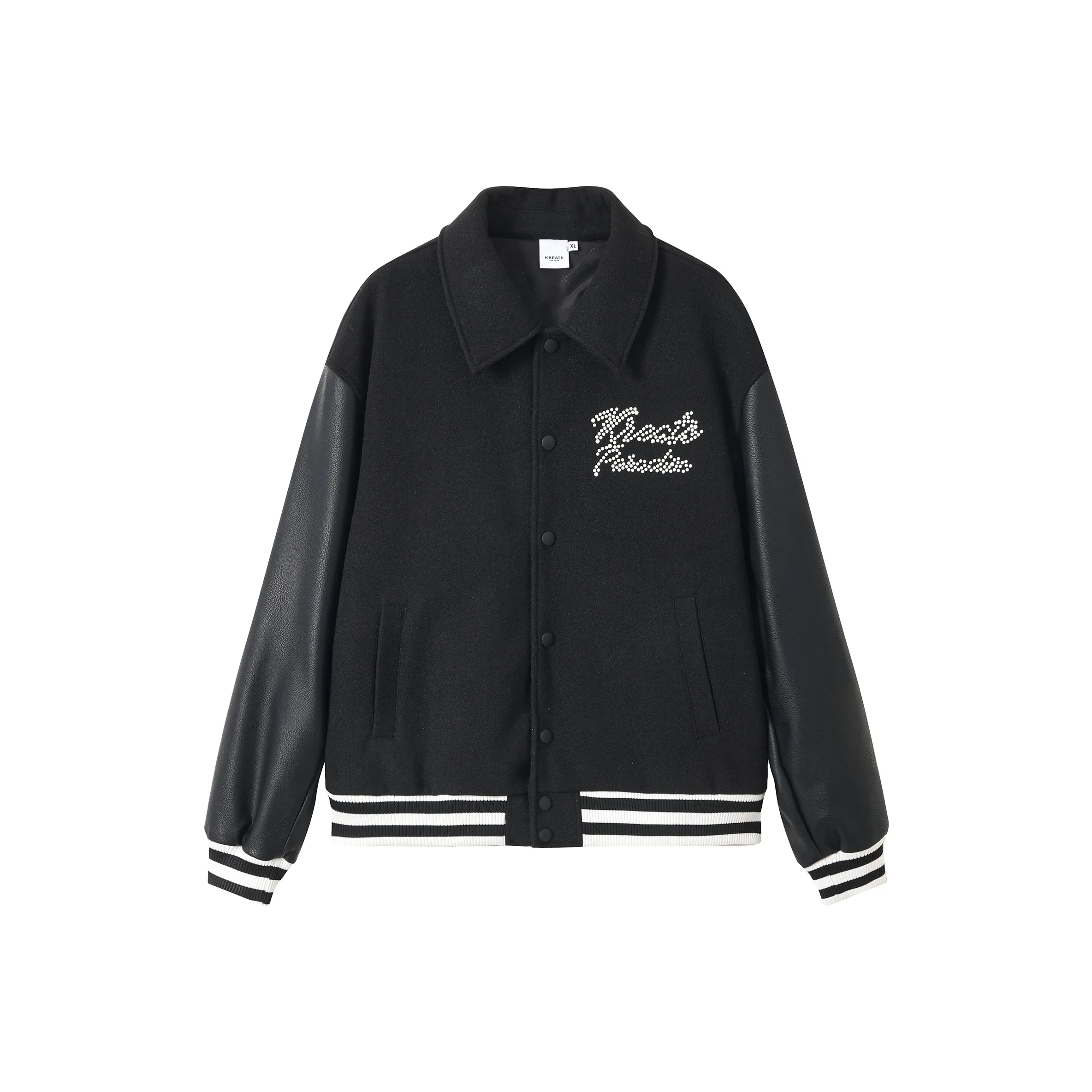 KREATE 23AW Бейсбольная куртка Унисекс Черный