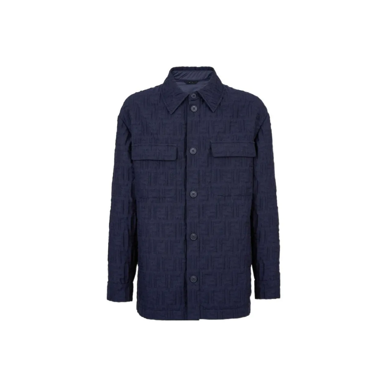 FENDI Monogrammed Collared Long Sleeve Shirt