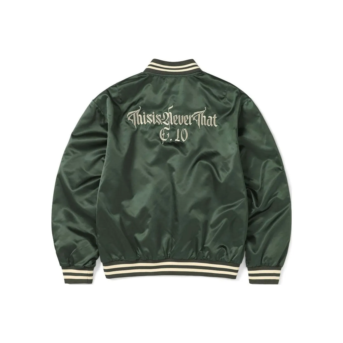 Thisisneverthat SS24 Ultras Коллекция Сатин Куртка Оливковый Бейсбольная куртка Унисекс Оливковый