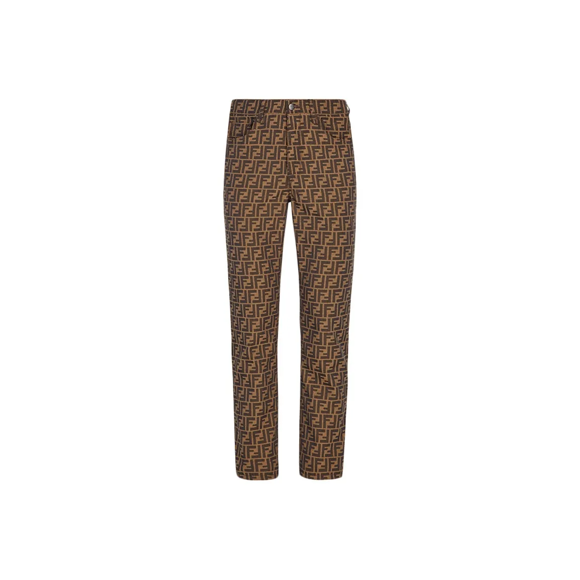 FENDI Zucca jacquard Slim fit Cropped Trousers