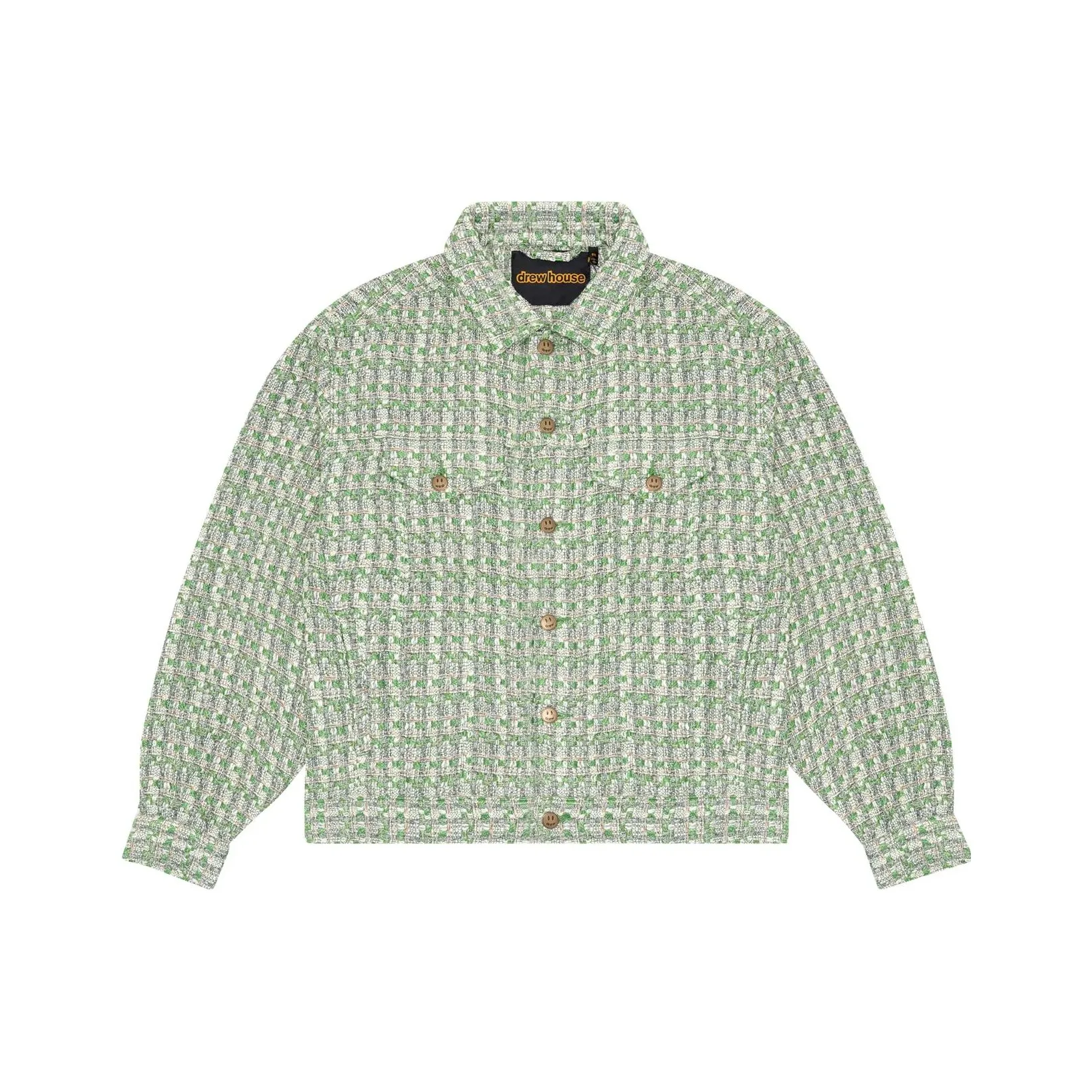 Drew House FW23 Бесконечность Радость Boucle Trucker Куртка Зеленая Куртка Унисекс Зеленая