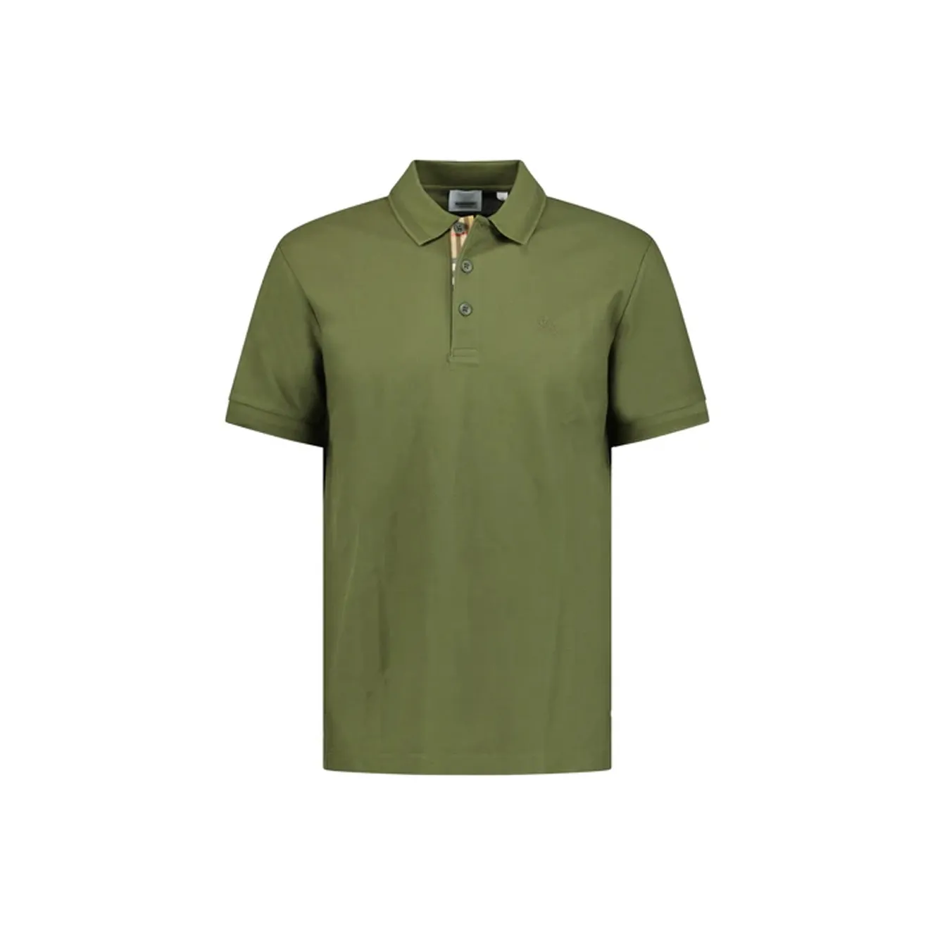 Burberry SS24 Logo Embroidery Vertical Button Up Polo Shirt Green