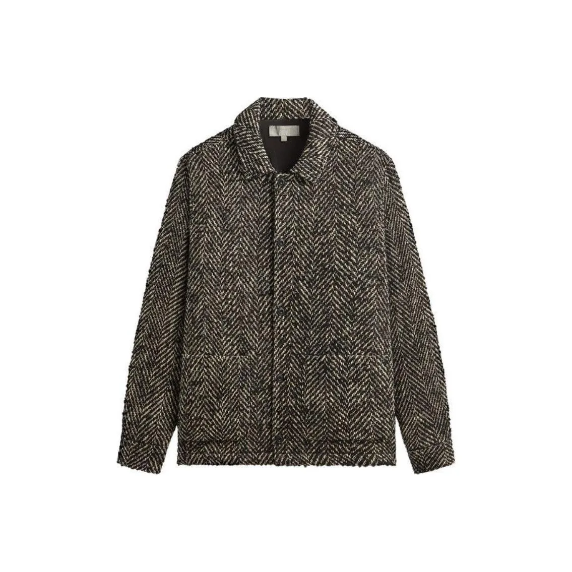 KITH Oversized Herringbone Boxy Collared Overshirt