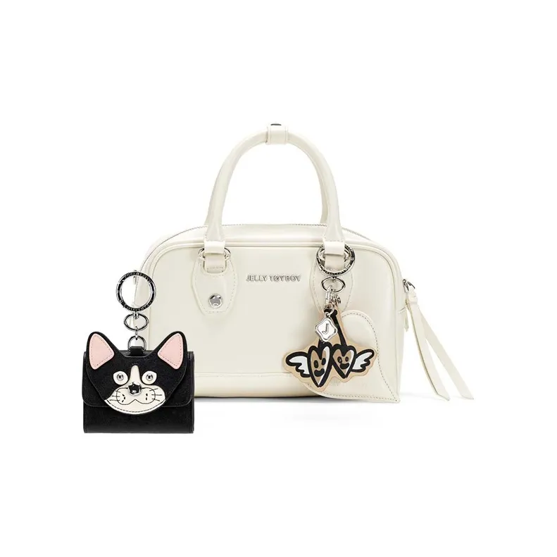 JELLYTOYBOY Коровья кожа Reshaping Сумка Портативная Через плечо Сумка на плечо Стандартная Женская Белая Коричневый Цвет