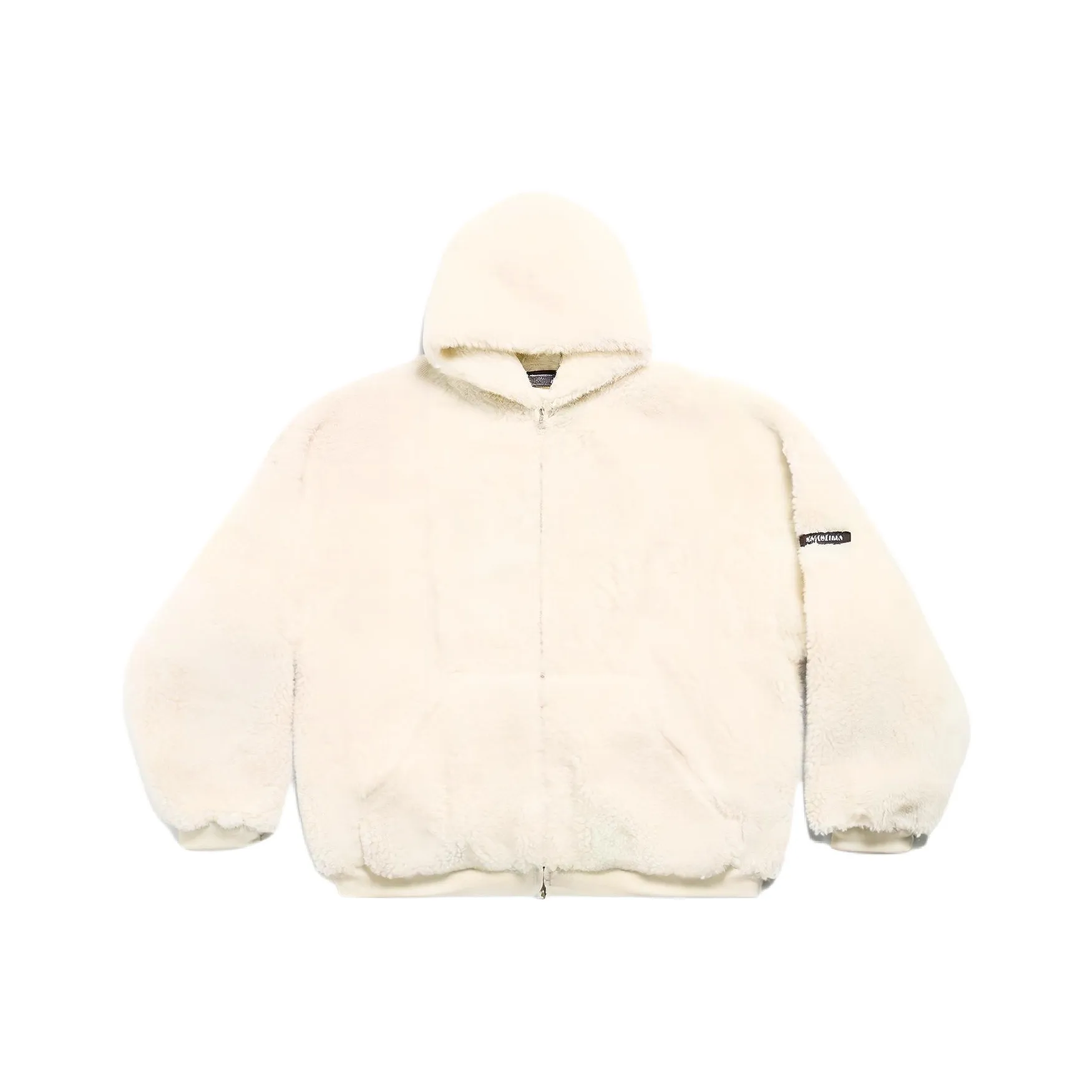 Balenciaga Fake Shearling Zipped Hoodie