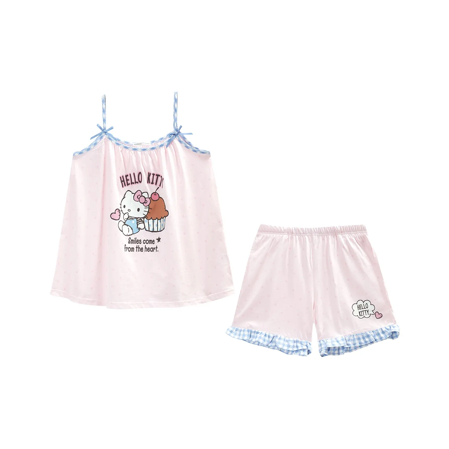 GUKOO x Hello Kitty Sanrio Series Пижамный комплект для женщин балетный розовый