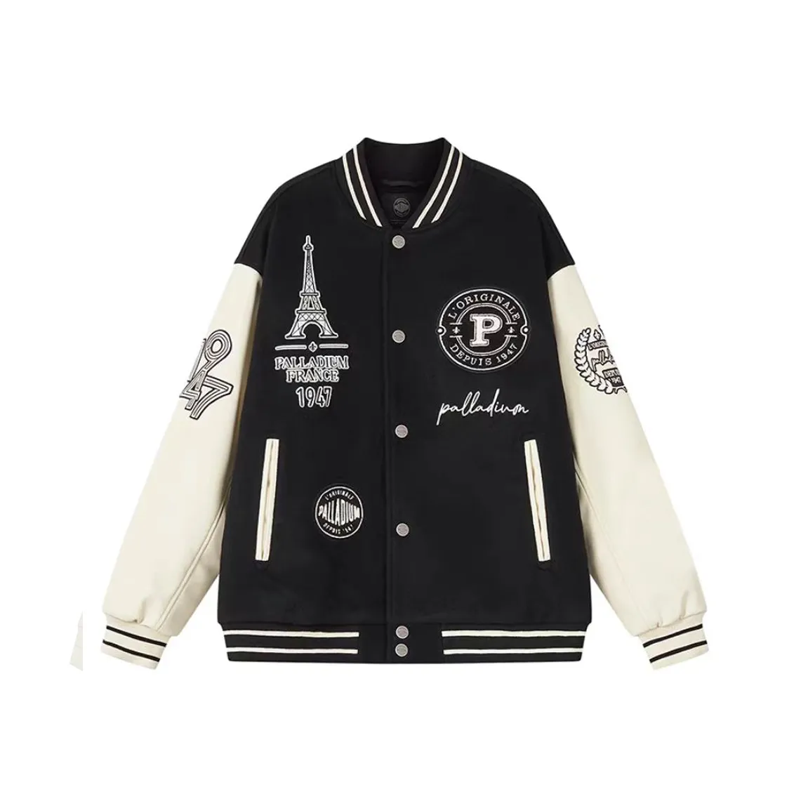 Palladium Baseball Jacket Unisex Lead Black