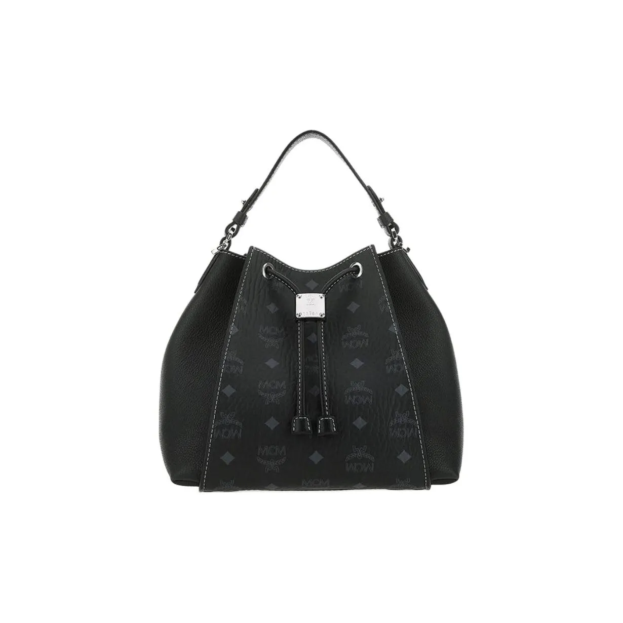 MCM Leather Bucket Bag, Shoulder Bag, Crossbody Bag, Handbag Women's Black