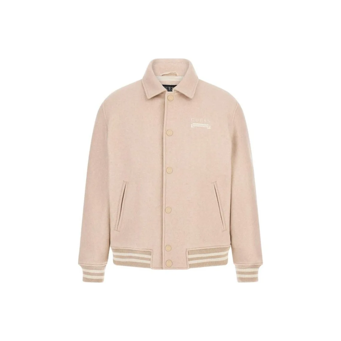 GUESS Бейсбольная куртка Мужская Бежевая