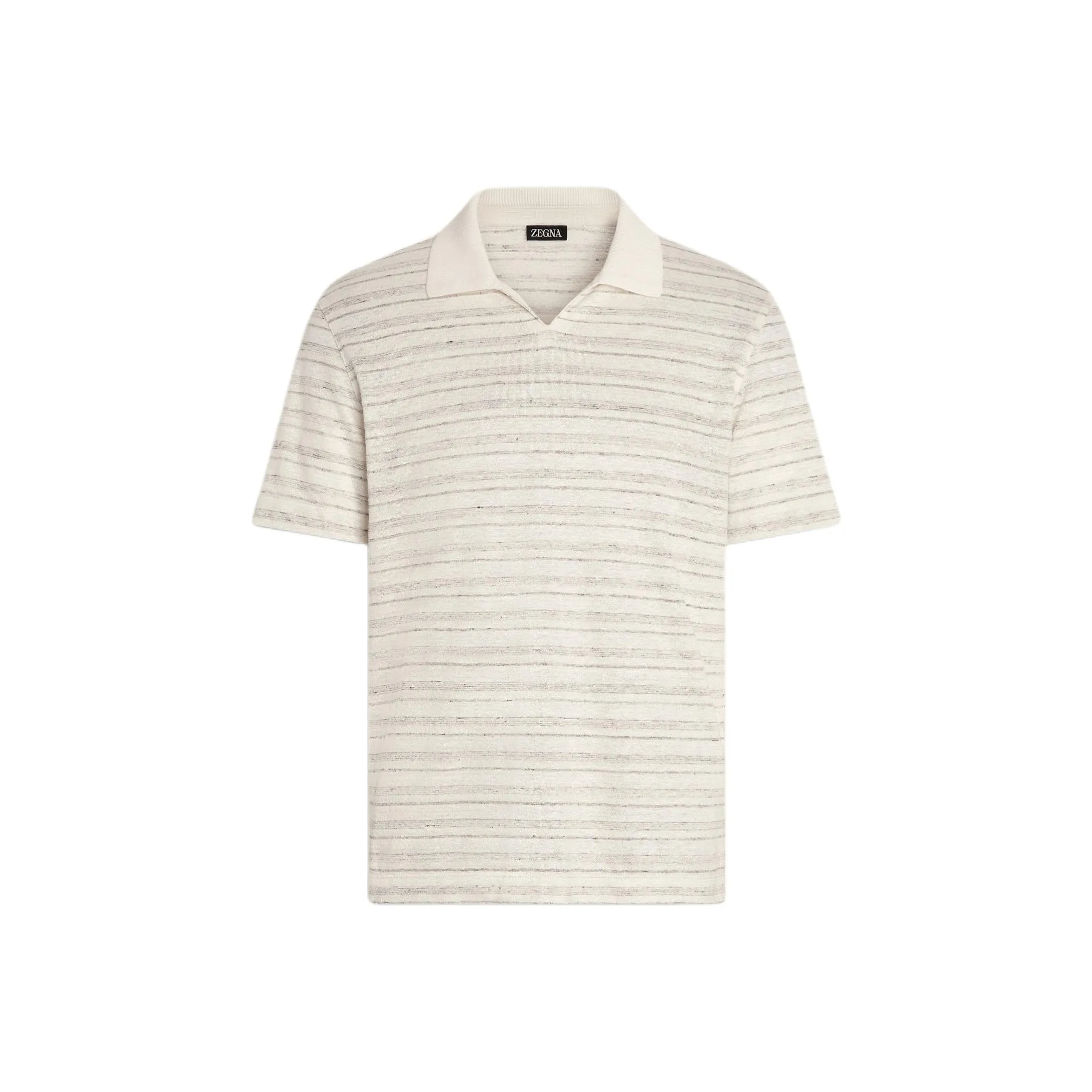 Zegna Striped Short Sleeved Polo Shirt