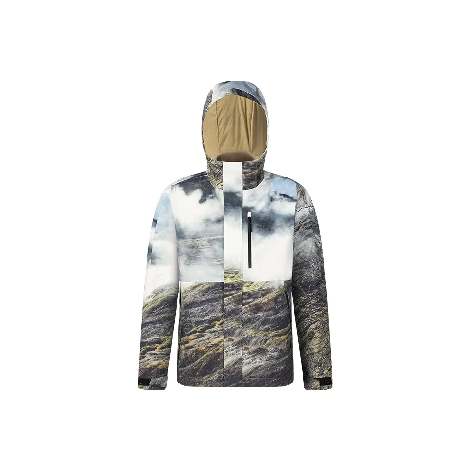 FILA Hiking Outdoor Приключение Водонепроницаемый и Ветрозащитный для сохранения тепла Ветровка Мужская с принтом по всей поверхности