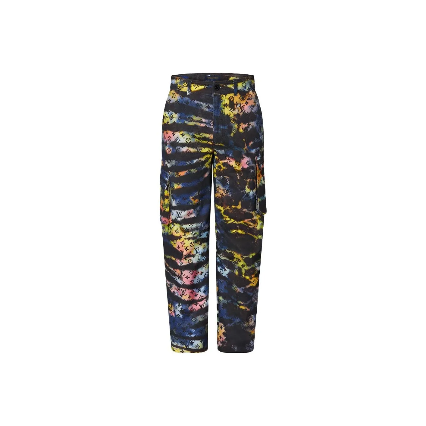 LOUIS VUITTON Printed Monogram Tie Dye Cargo Denim Pant