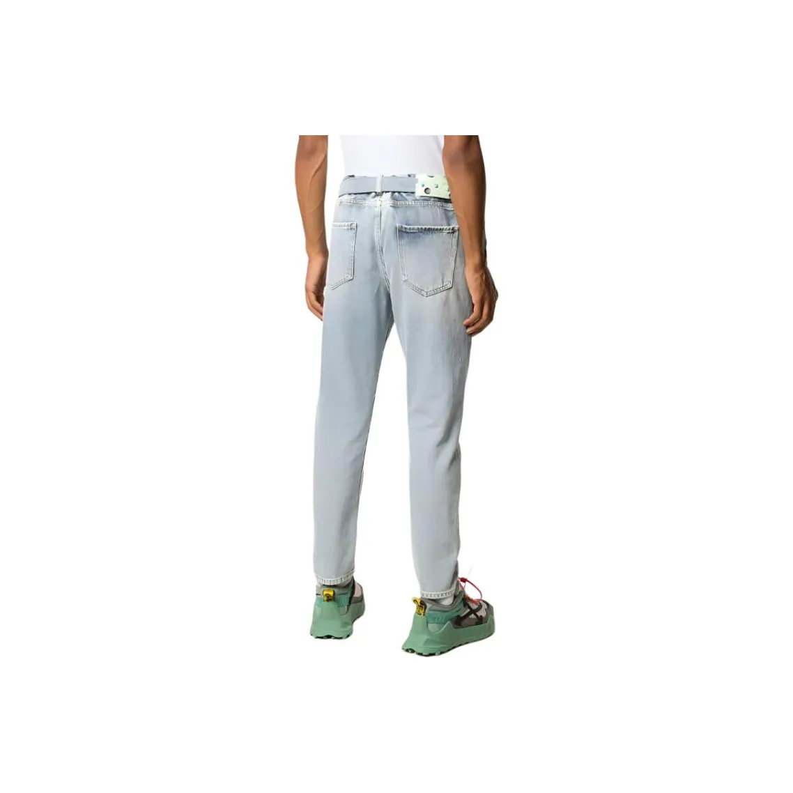 OFF WHITE Belted Low Rise Slim Fit Jeans