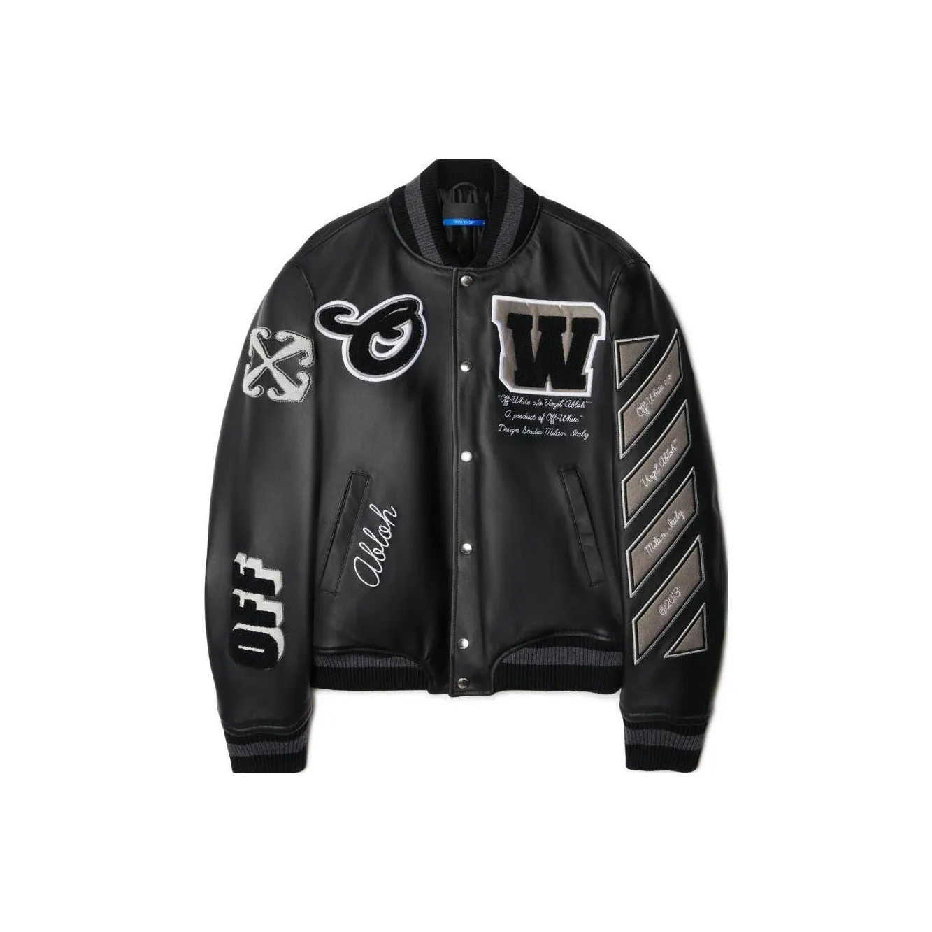 OFF WHITE Logo Flocked Bomber Jacket