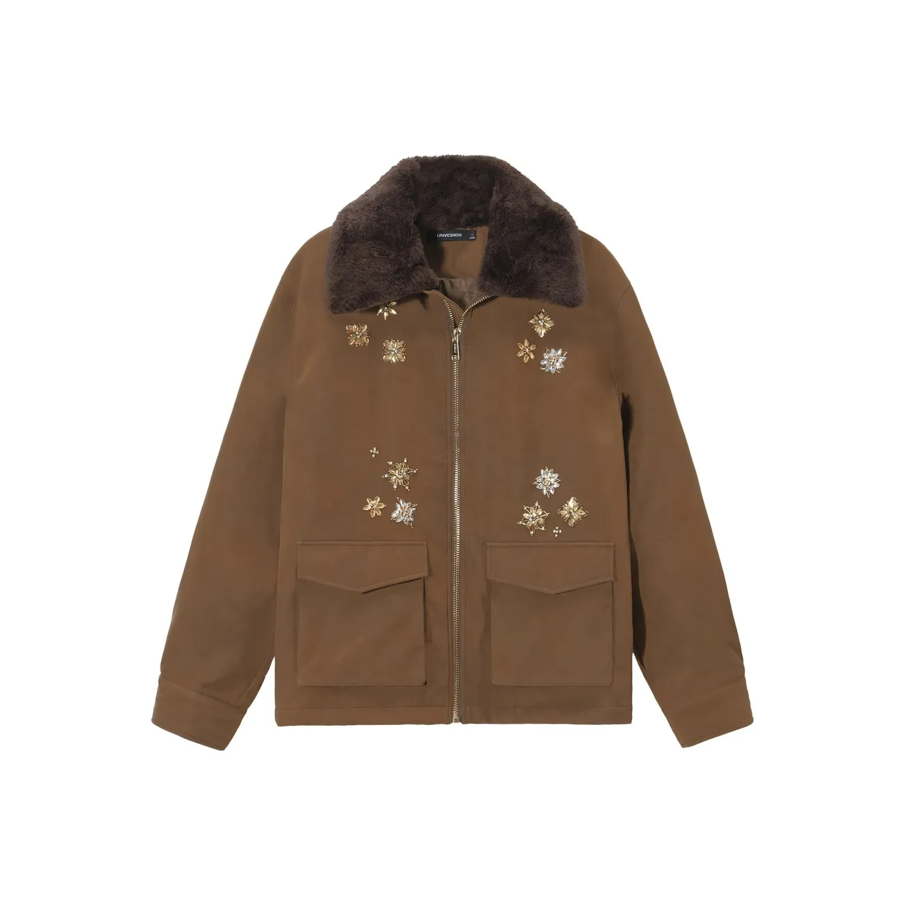 UNVESNO Хлопковый пуховик унисекс янтарно-коричневый