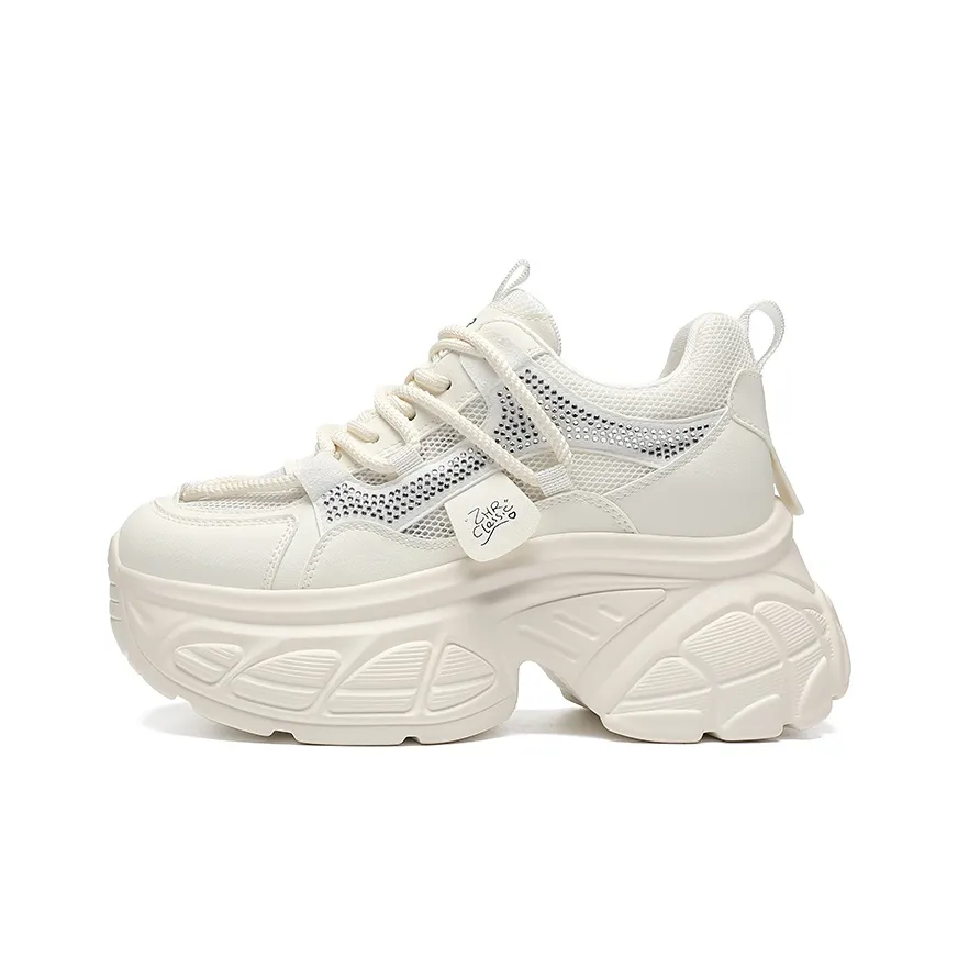 ZHR Повседневный Скрытый каблук 8 см Износостойкий и Легкий Низкий топ Толстая подошва Кроссовки Женские