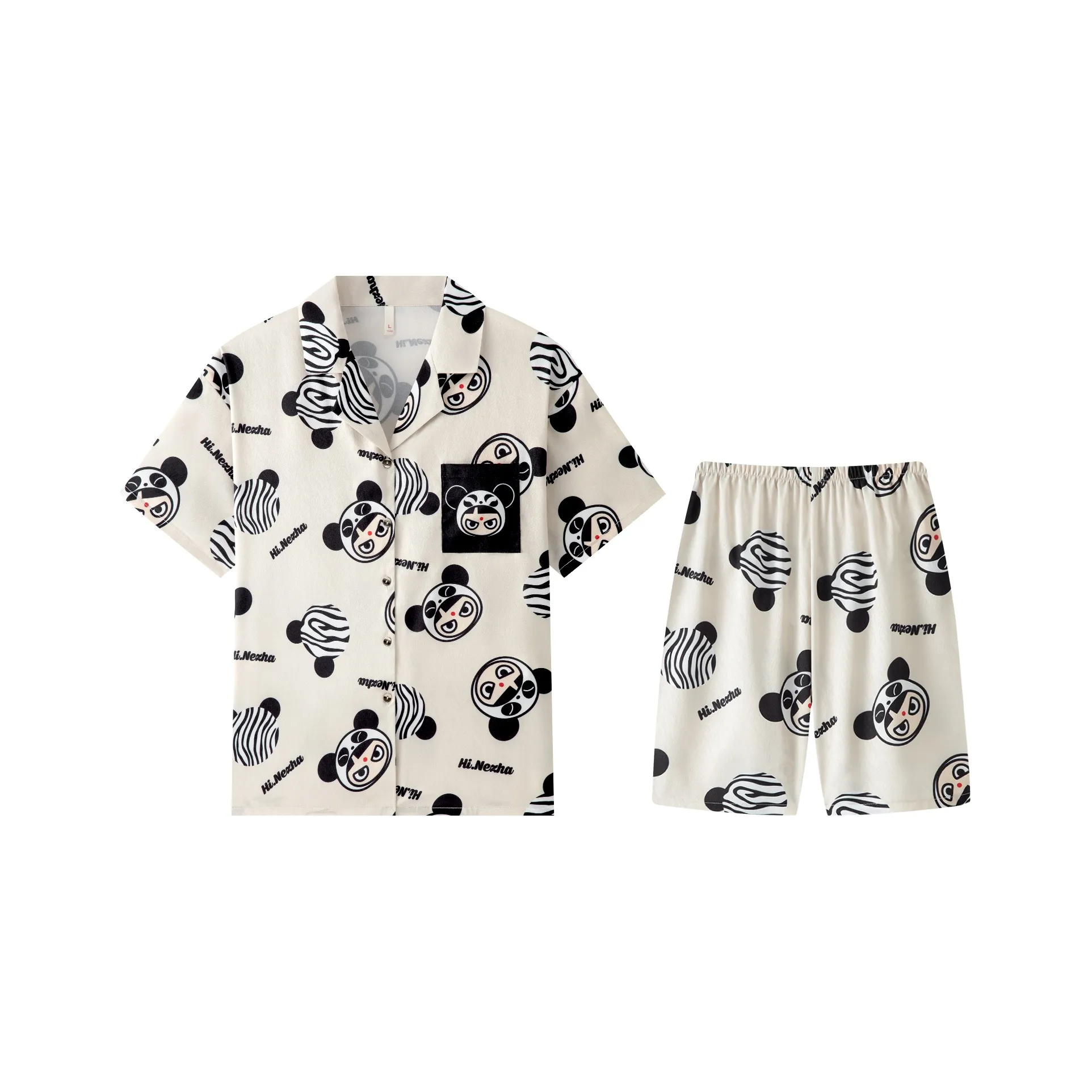 Gongdie x NEZHA,LIANMINGKUAN Pajama Set Unisex Ecru