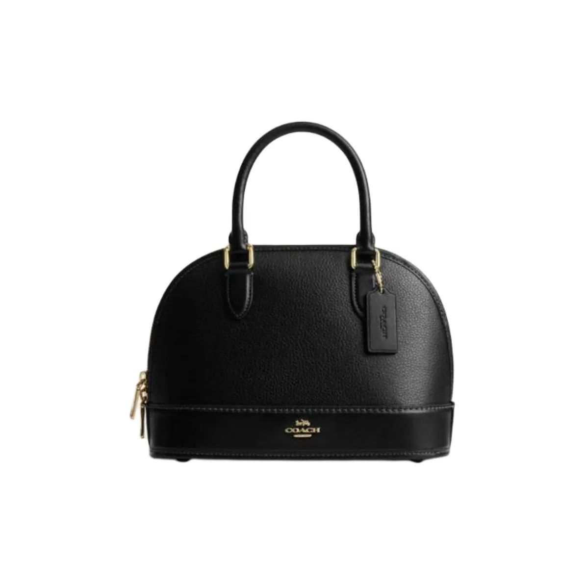 COACH Коровья кожа с спилками одно плечо сумка среднего размера женская черная