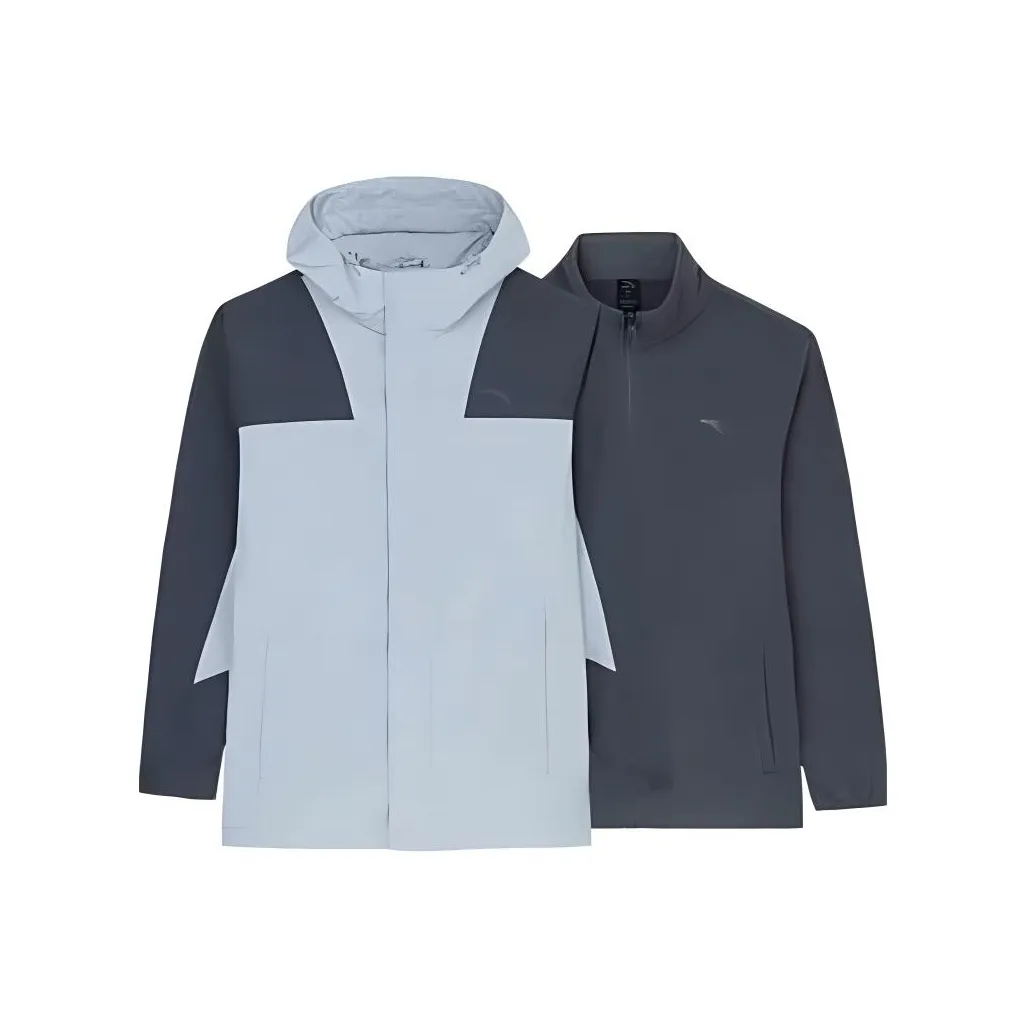 ANTA Variety Тренировки Коллекция Теплоизоляционный Водонепроницаемый Ветровка Мужской Серый замок Лайм Камень