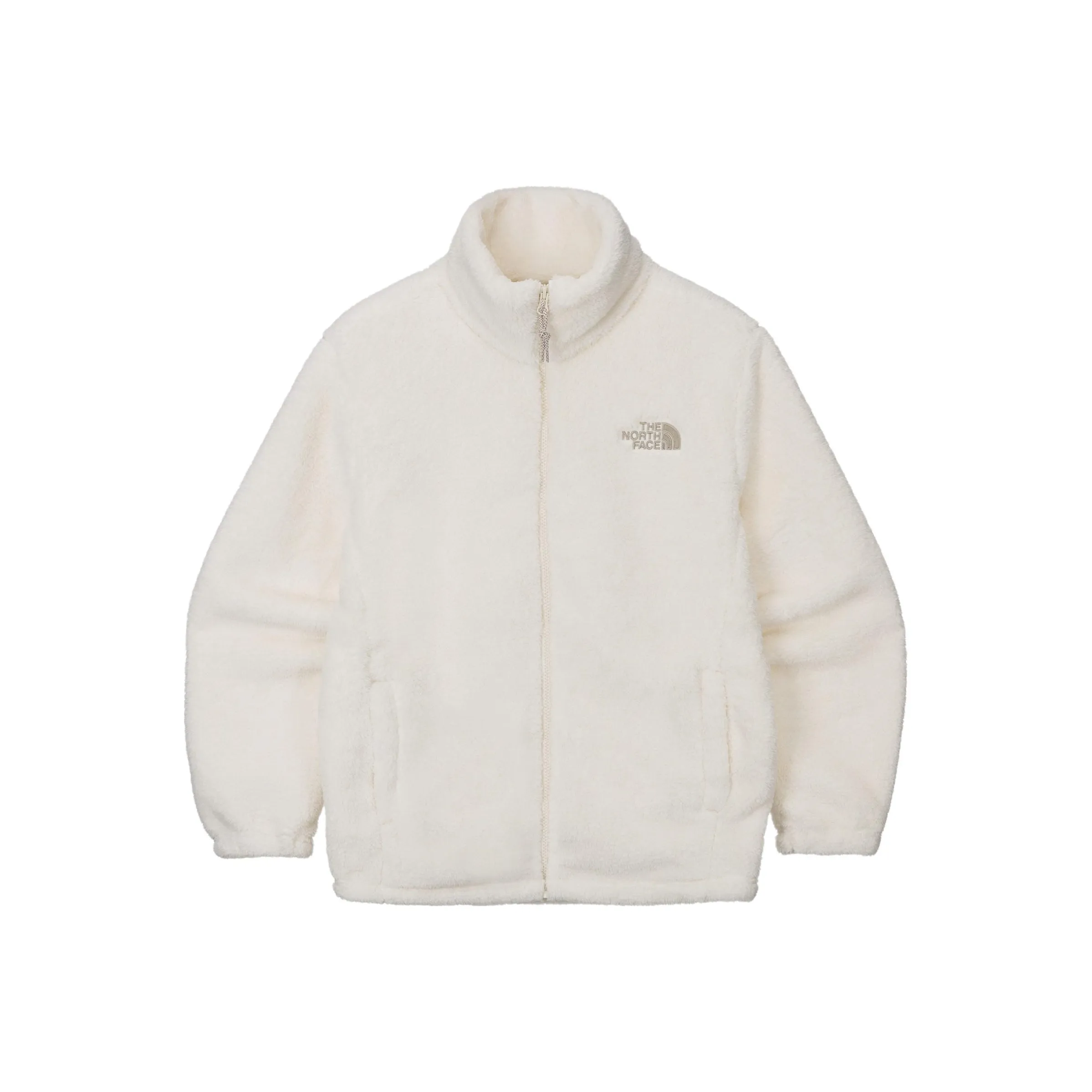 THE NORTH FACE COMFY ALPHA FLEECE ZIP UP VELVET FEEL COAT UNISEX CREAM