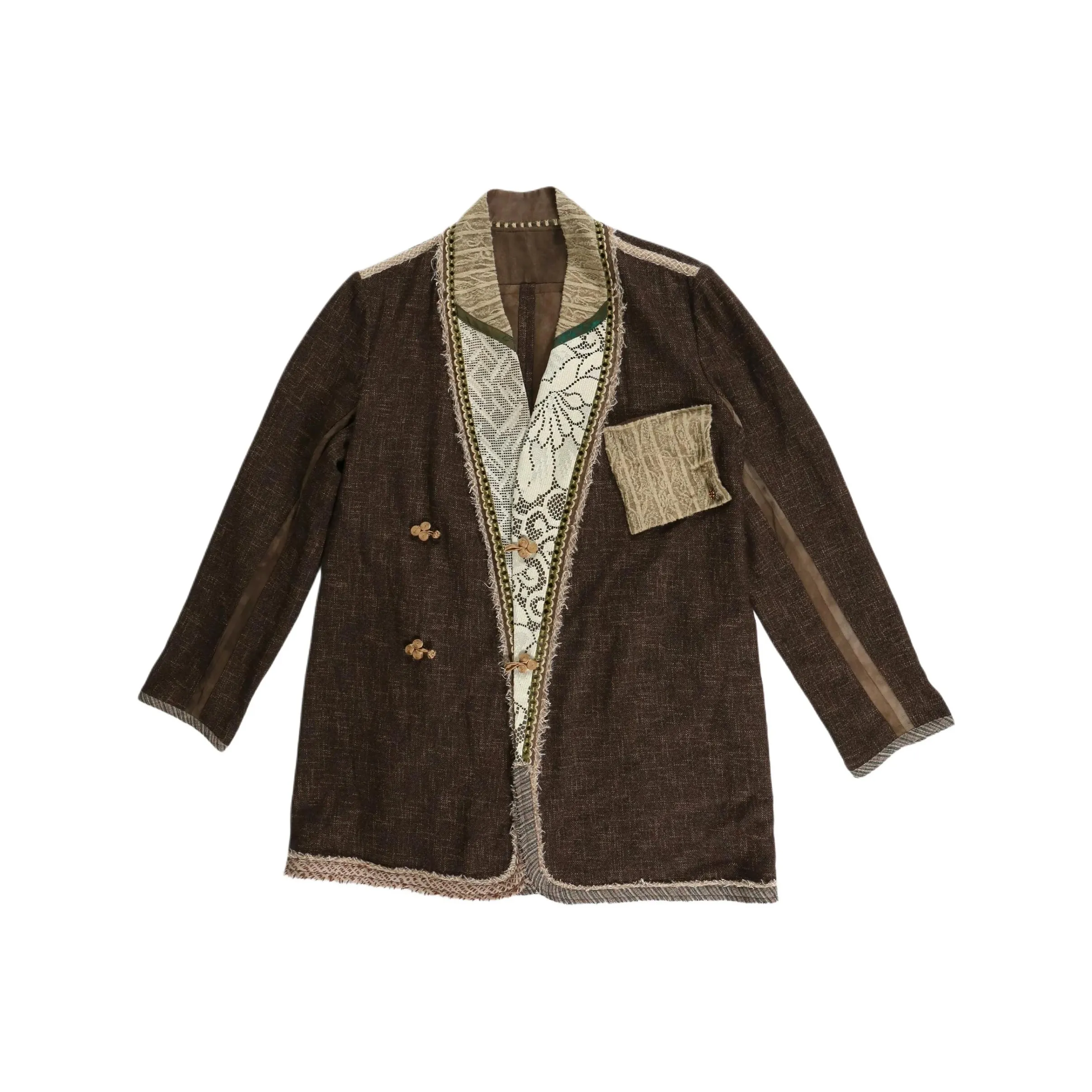 COMMUNS Frayed Patchwork Blazer