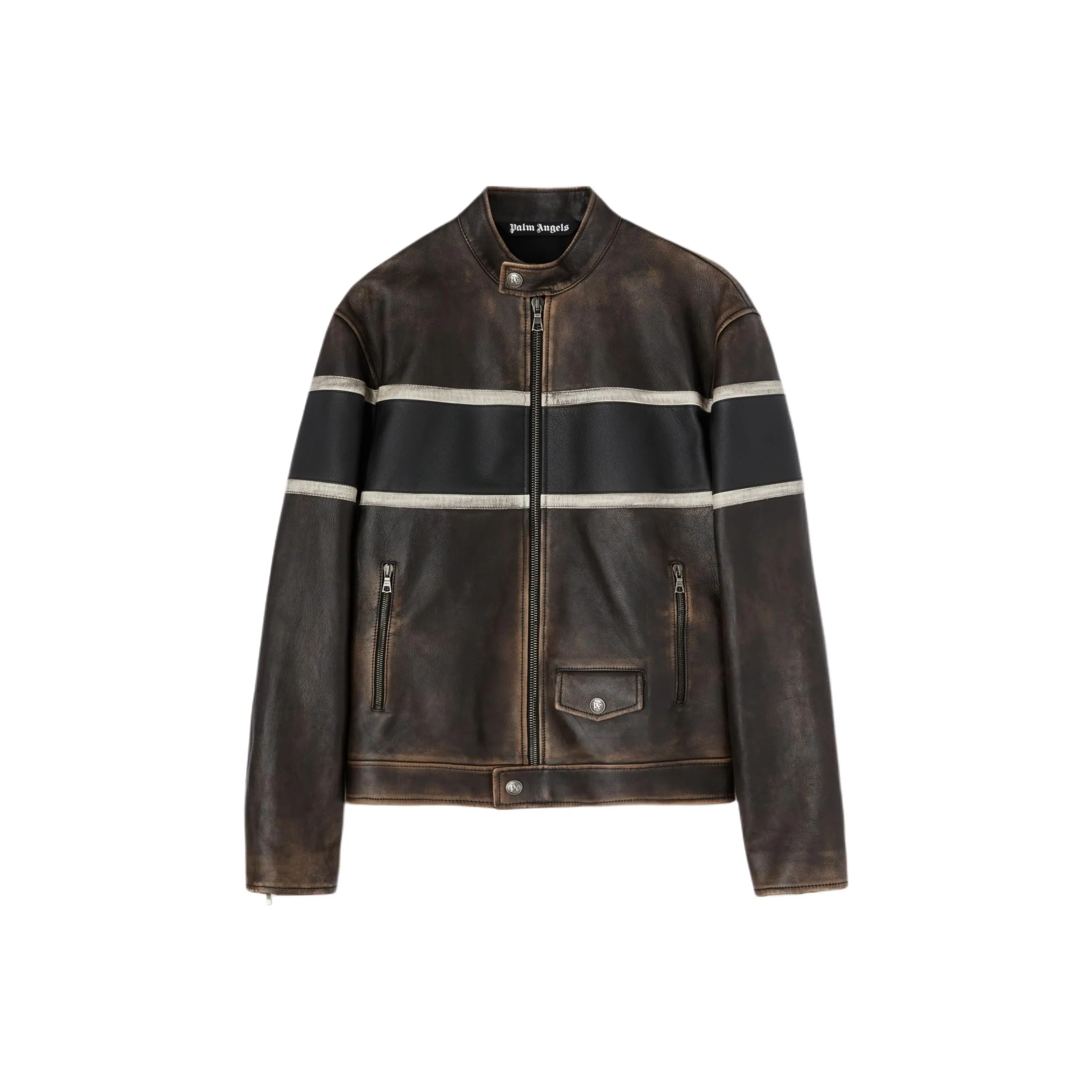 PALM ANGELS Crystal Pin Up Byker Jacket