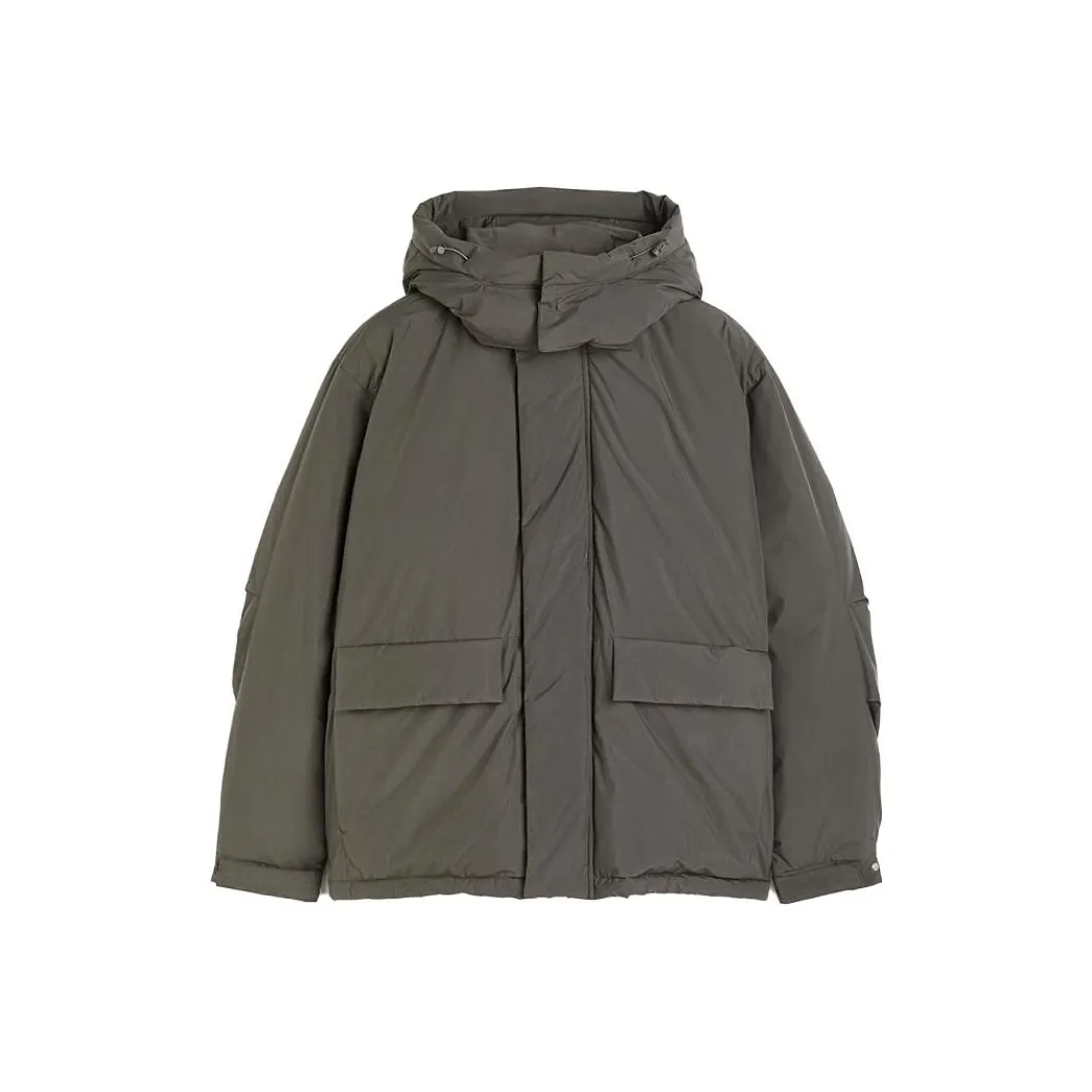 H M Пуховик Мужской Темно-Зеленый