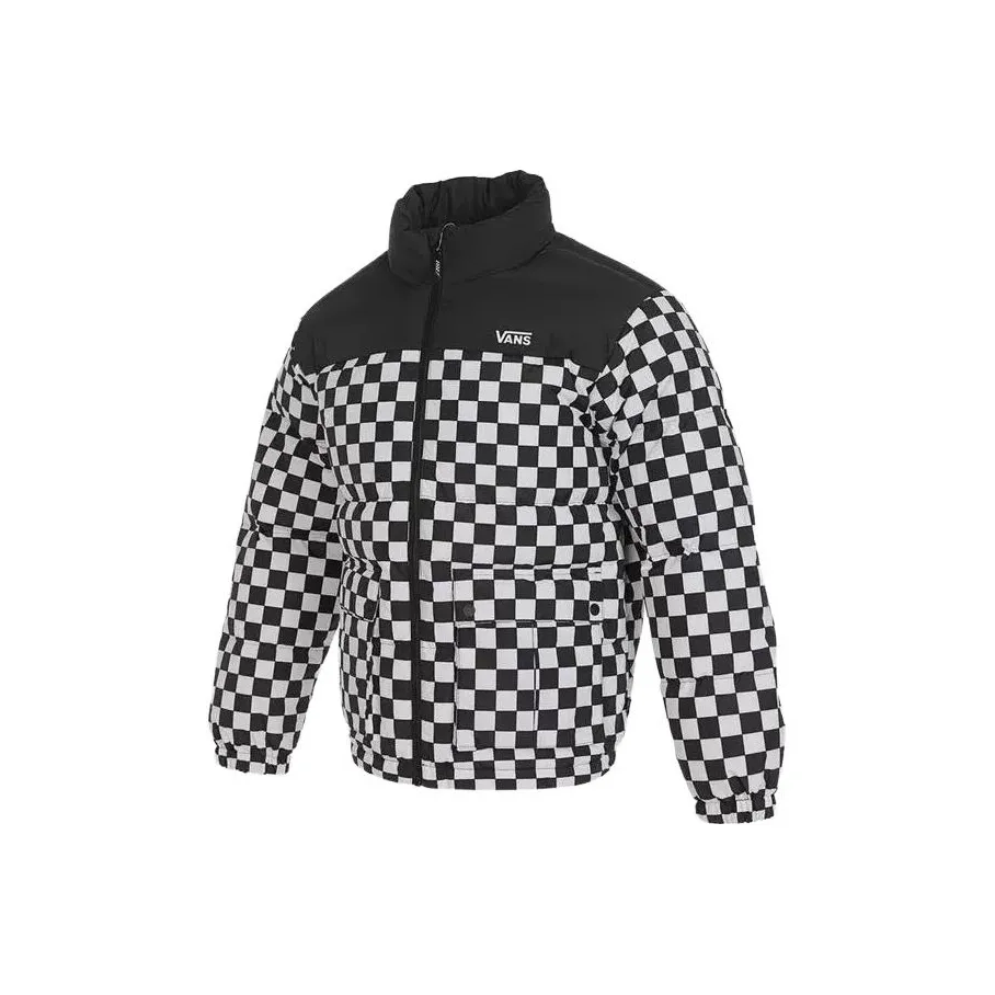 VANS Черный Белый Клетка Мужской Пух Мужская Куртка