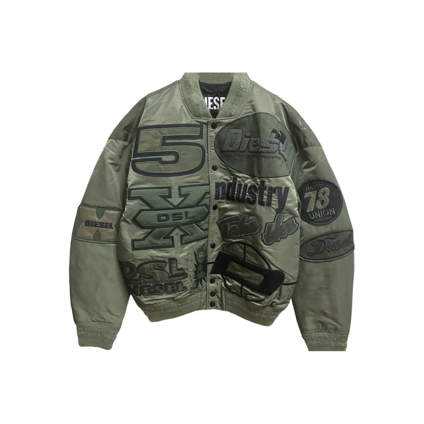 DIESEL SS24 Baseball Jacket Men's Army Green