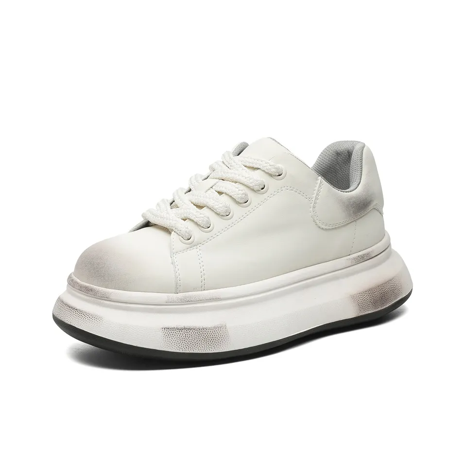 Ignition Slip Resistant, Abrasion Resistant, Lightweight Low Top Skateboard Shoes Unisex Polished White